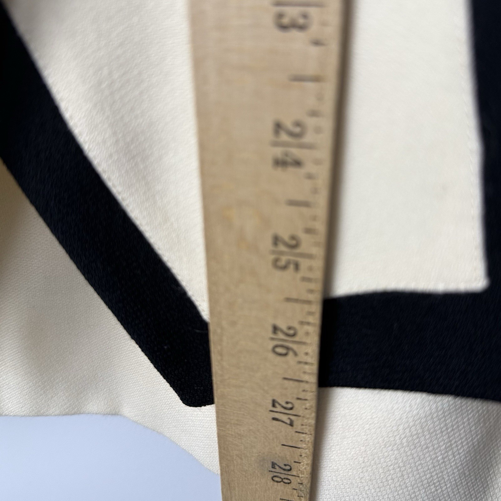 Vtg Bassant Paris Wool Skirt Suit Women’s S/M Cream Black Trim Haute Couture 90s