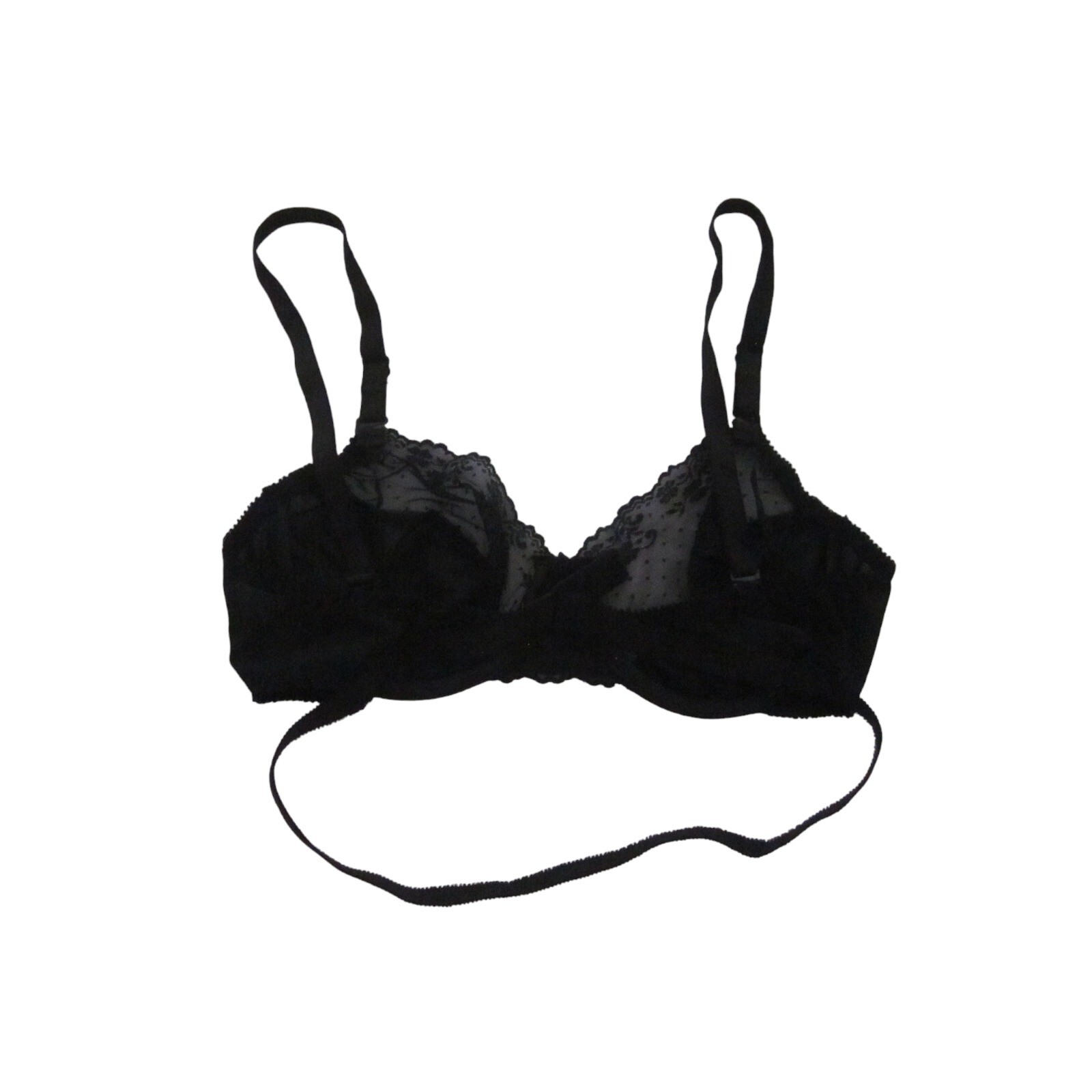 VTG BACKLESS by SMOOTHIE Black Lace Bra Sz 36B