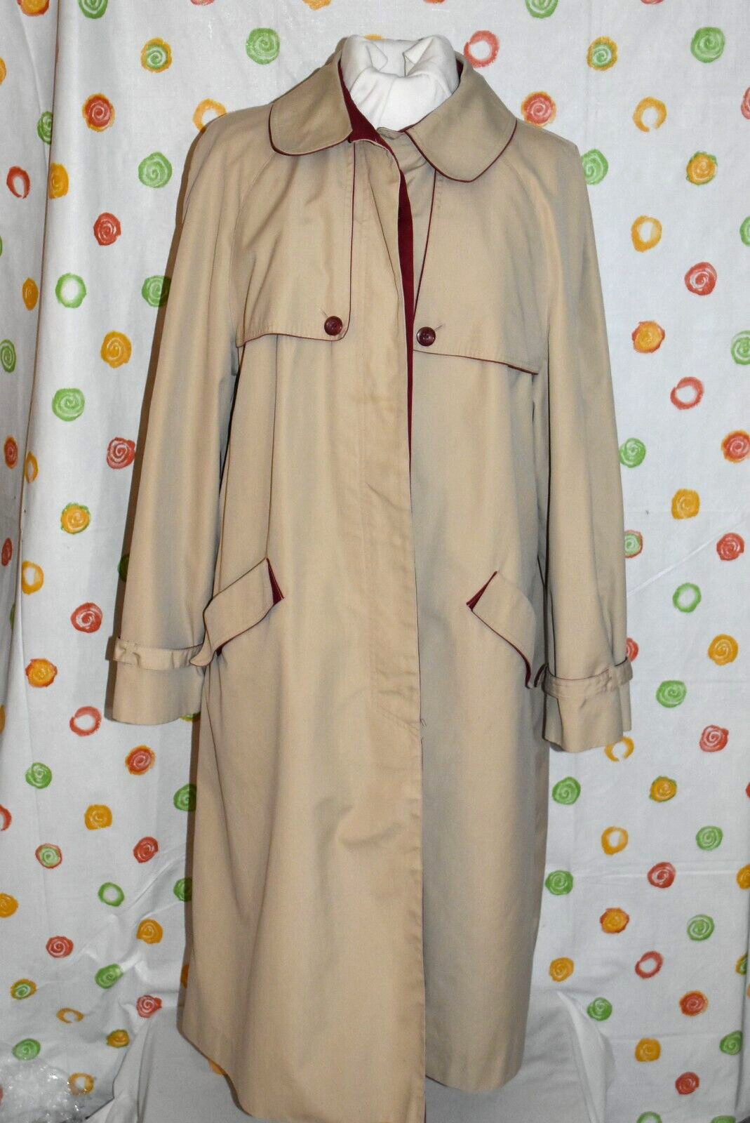 Vintage SEARS khaki TRENCH ALL WEATHER COAT Young adult WOMEN 20 EUC