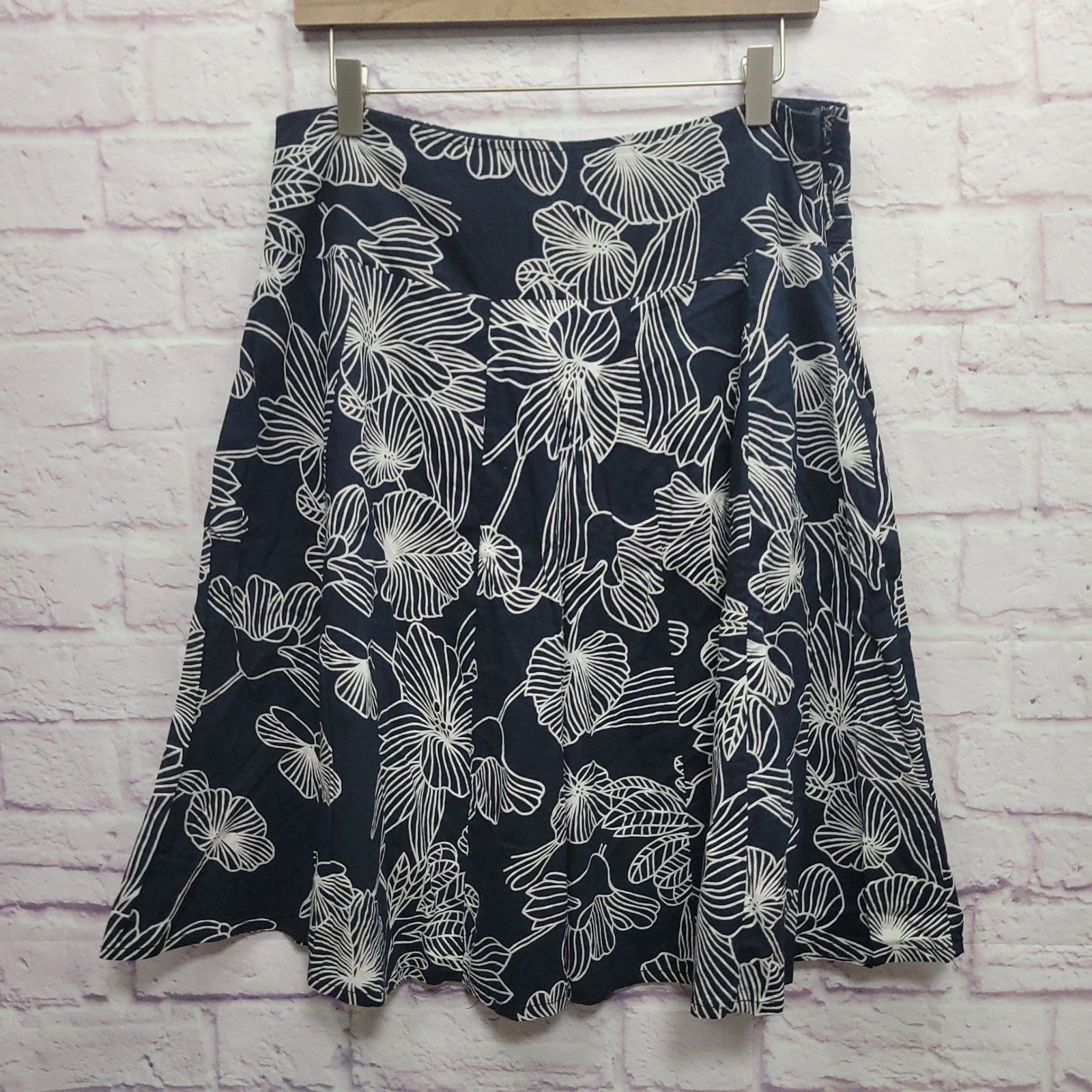 Dizzy Lizzy Floral A-Line Skirt Sz L Flowy High Waist Y2K Boho Coastal Coquette