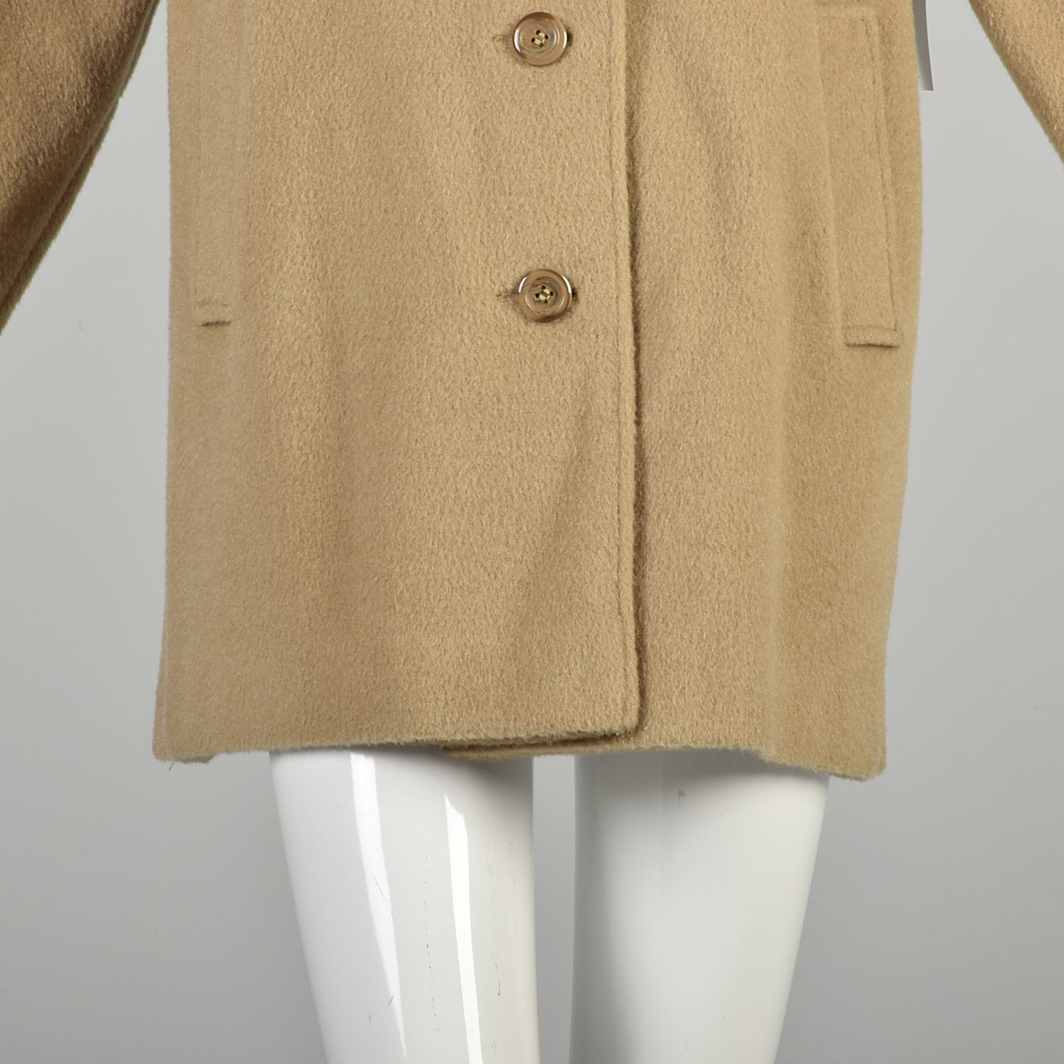 XL 1970s Tan Wool Coat Winter Raglan Sleeve Comfortable Classic Car Coat