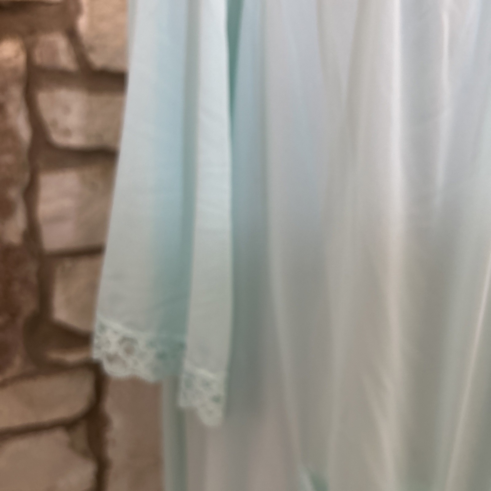 Vintage Shadowline Nightgown Nylon Silky Soft Blue S-M-L- XL Short Sleeved