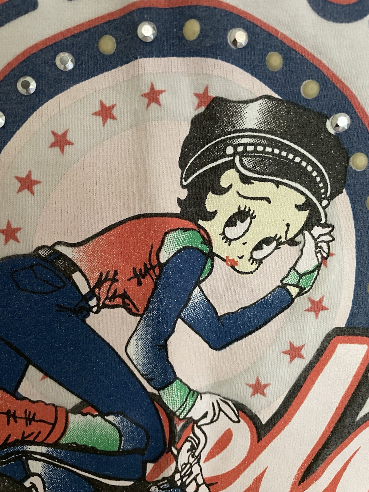 Vintage Betty Boop Cotton V-Neck Shirt Women’s Small / Medium Y2K, Retro