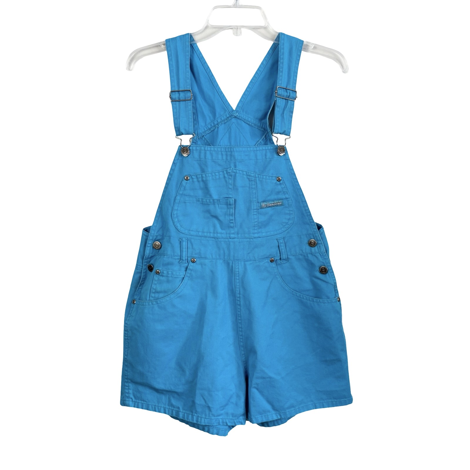 Vintage 1990s Bright Blue Cotton Shortalls by No Boundaries | Size S/M