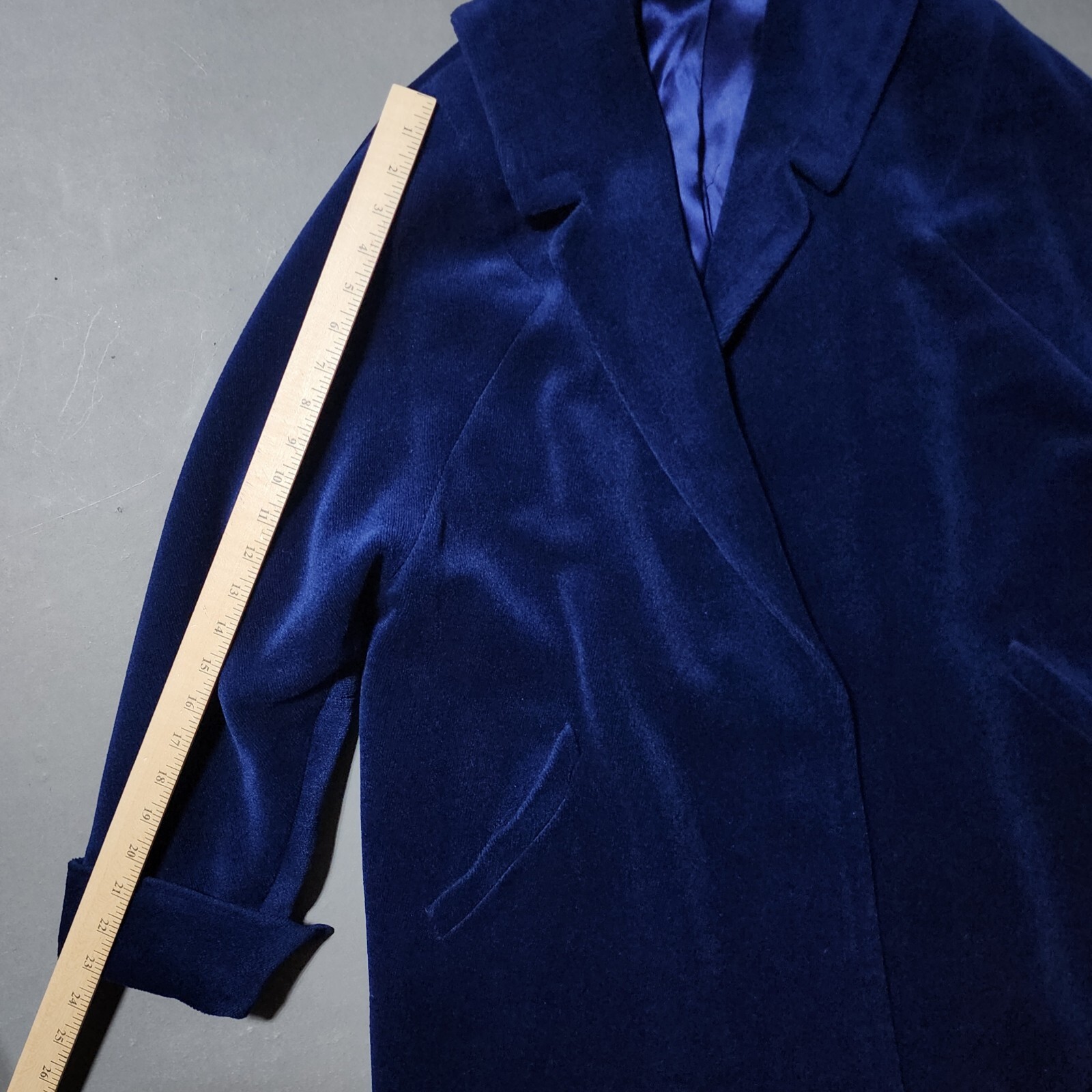 😎❤️Vtg 1950’s Coat Blue Forstmann Marvella II (A Wool Pile Velvet) Silk Lining