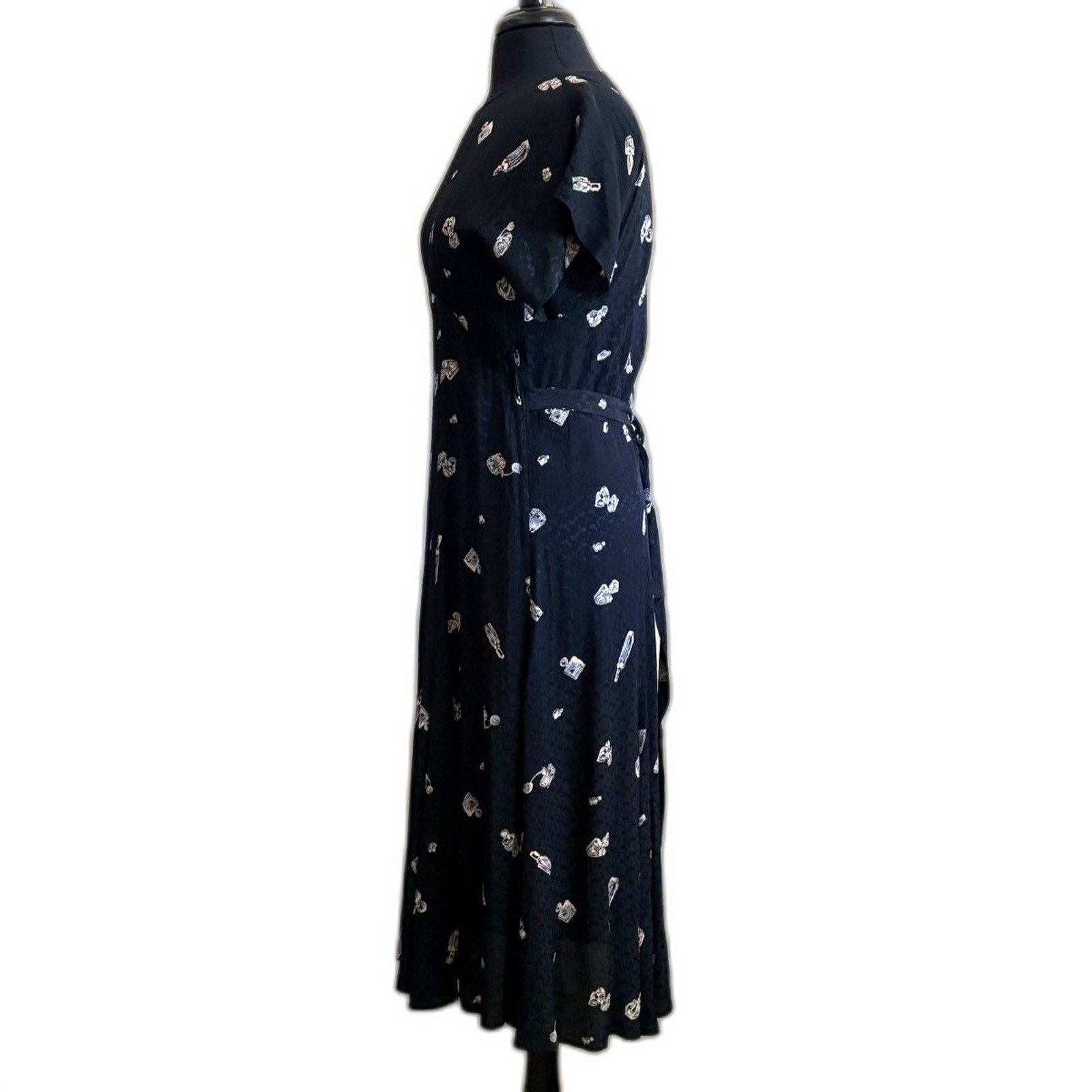 90s Midi Perfume Bottle Slinky Midi Dress Empire Waist US 4 Medium