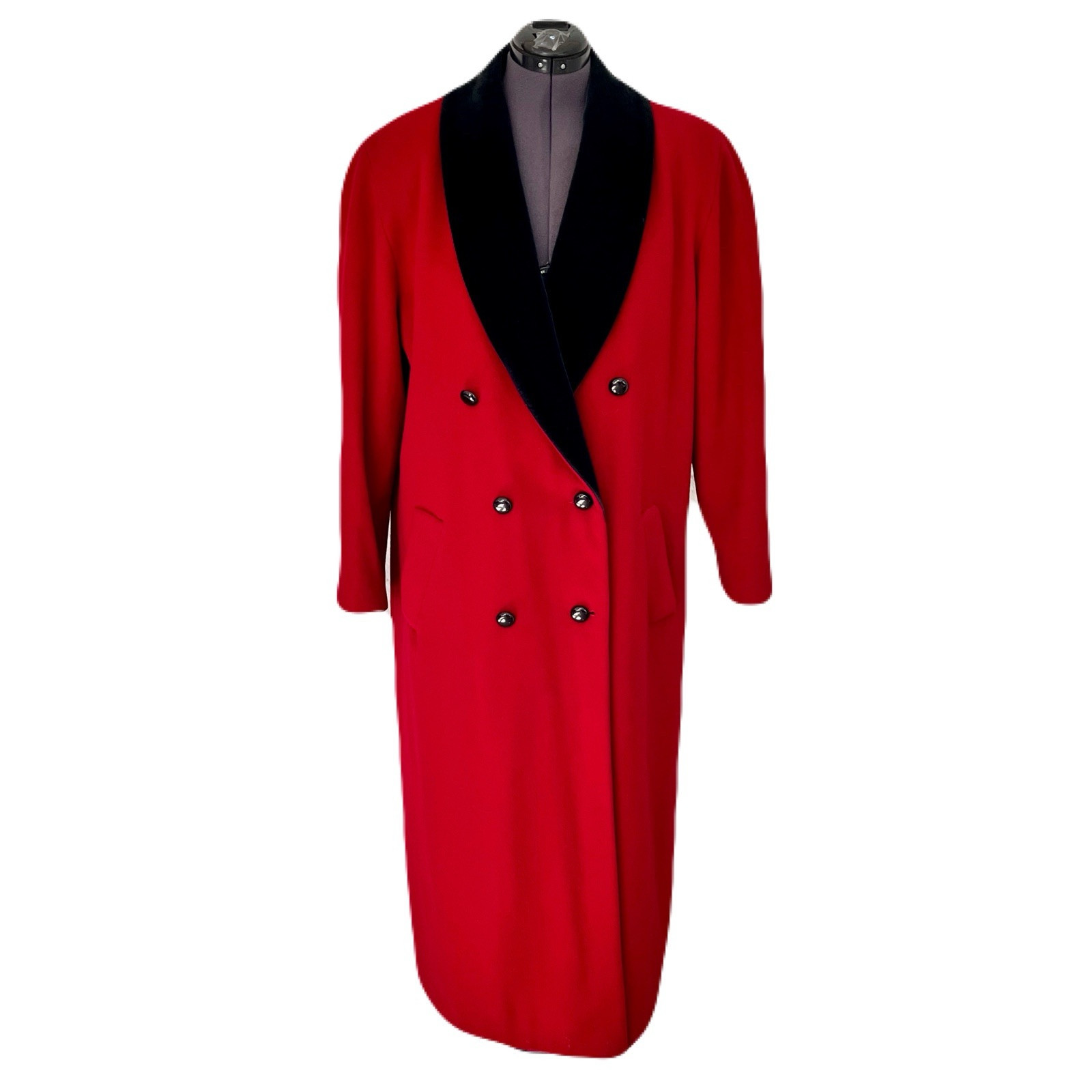 Vintage Albert Nipon Red Tuxedo Coat, Size 14