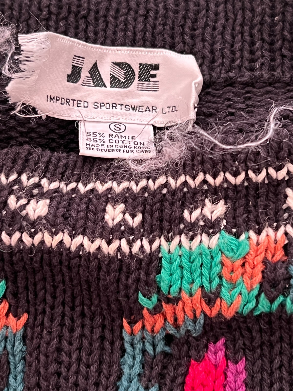 Vintage Jade Imported Sportswear Women’s Long Sleeved Pullover Sweater Size S