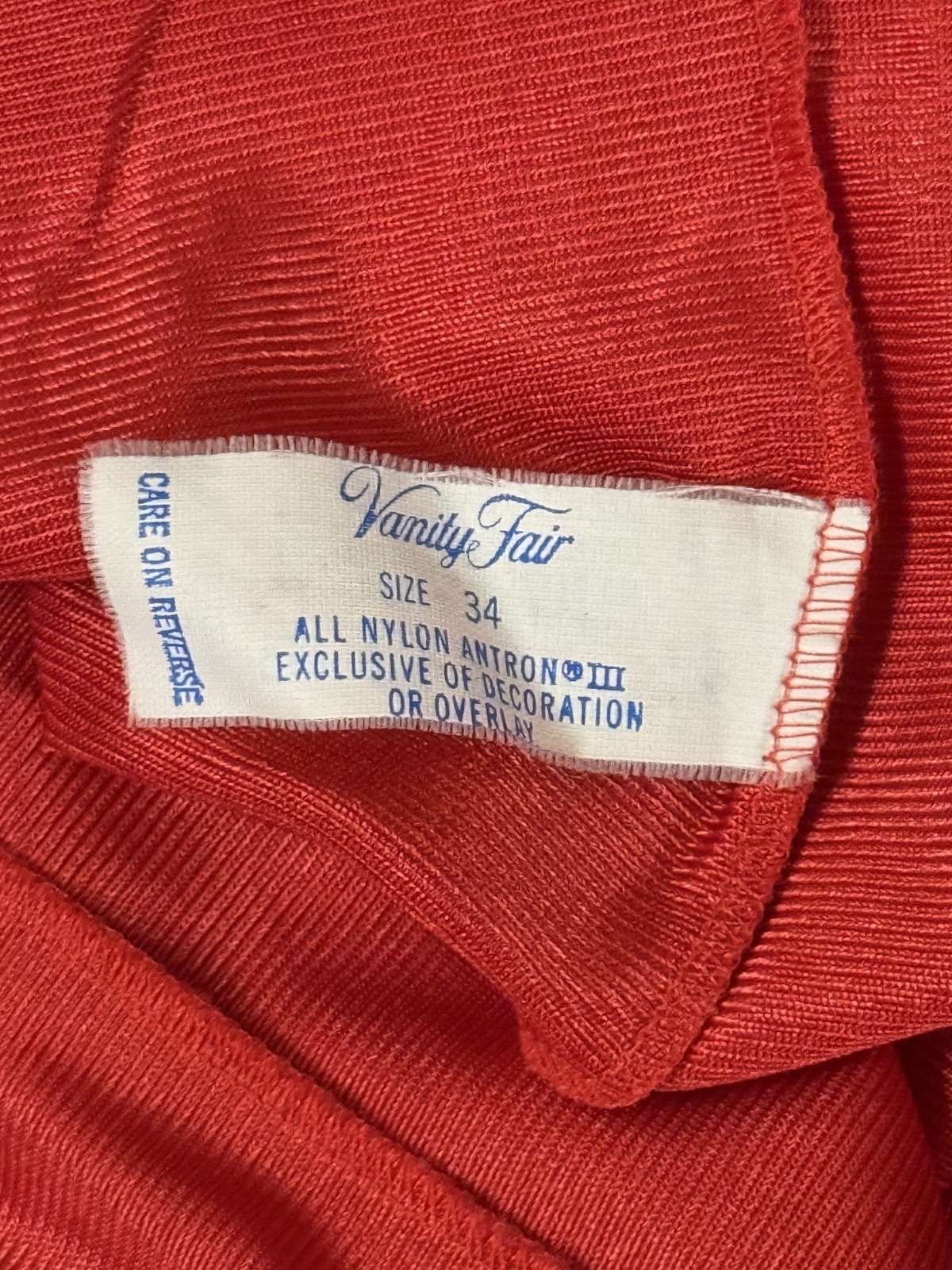 Vintage Red Vanity Fair Women’s Lace Slip Dress Lingerie Made in USA Size 34
