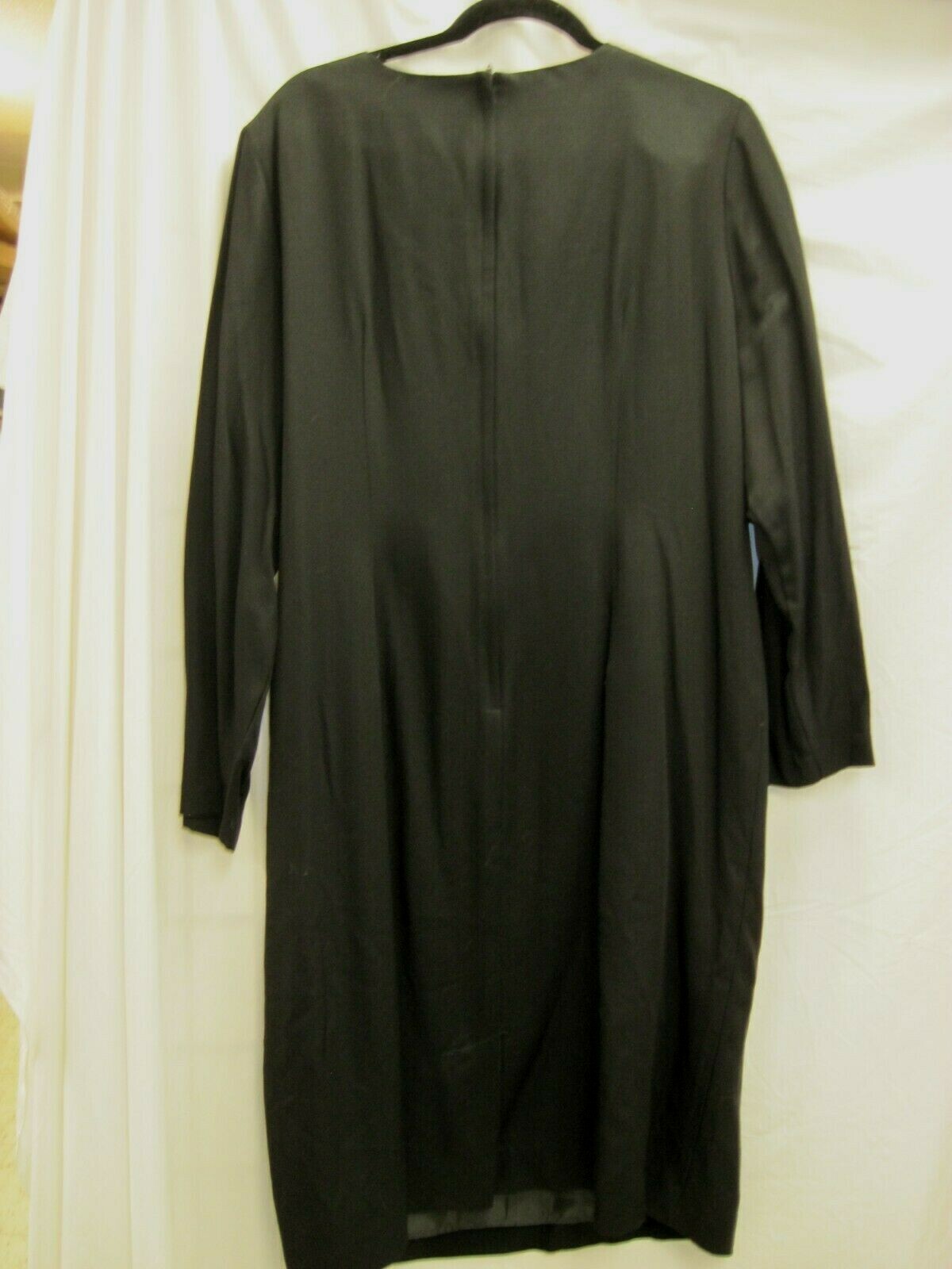 VINTAGE BROWNSTONE WOMAN NEW YORK BLACK DRESS SIZE 18 RHINESTONES USA