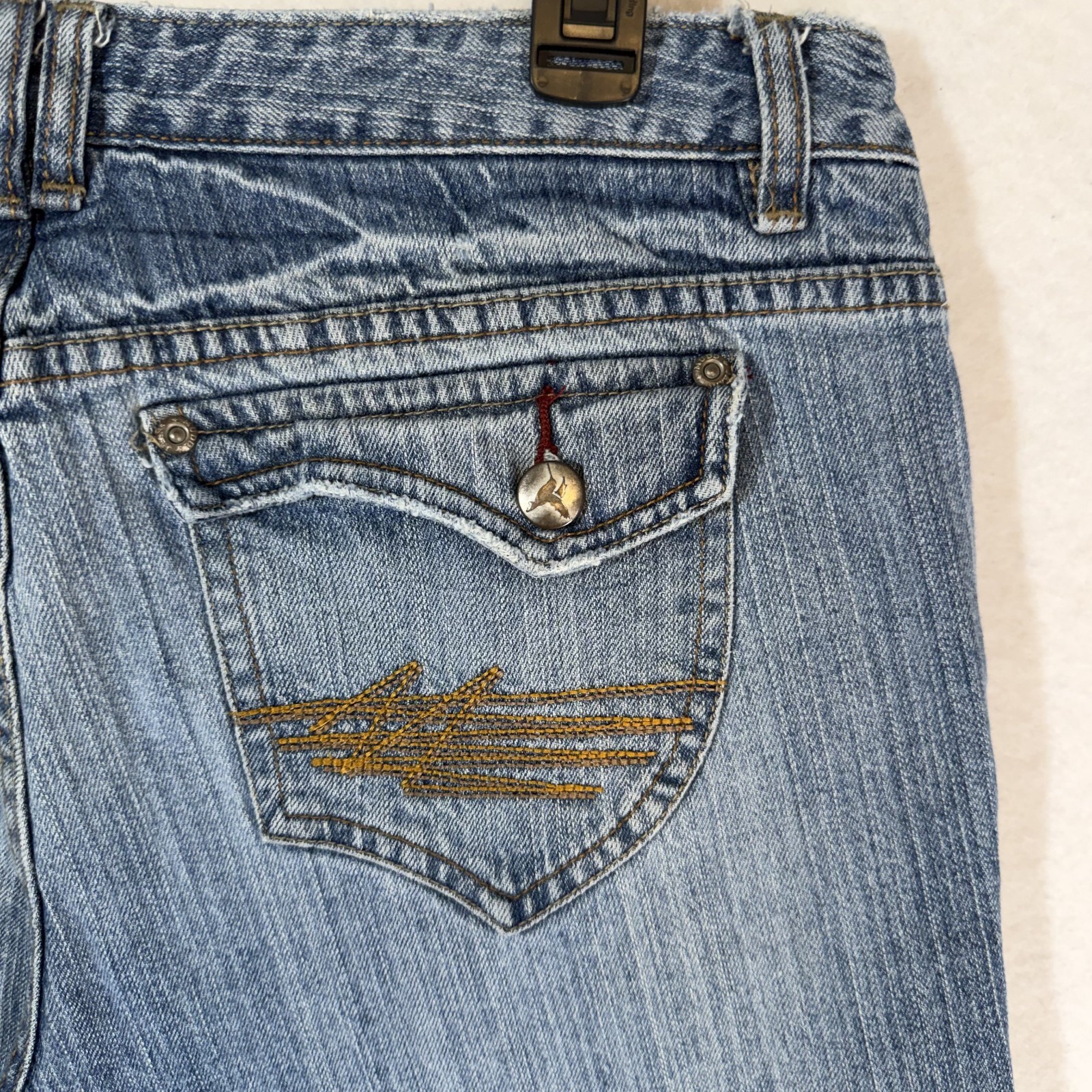 VTG 90s Y2K MUDD Jeans Crop Sz 13 US 35″ Waist Capri Pant Boho