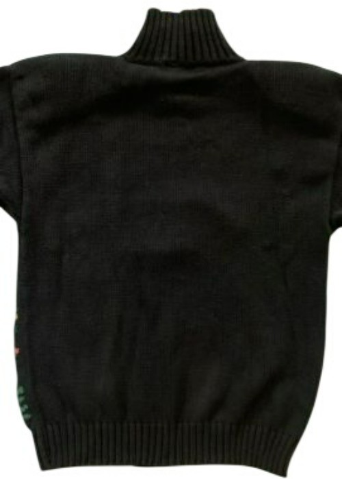 Vintage Sweater Eagle’s Eye Cottagecore Grannycore Alphabet Black Y2K 80’s LARGE