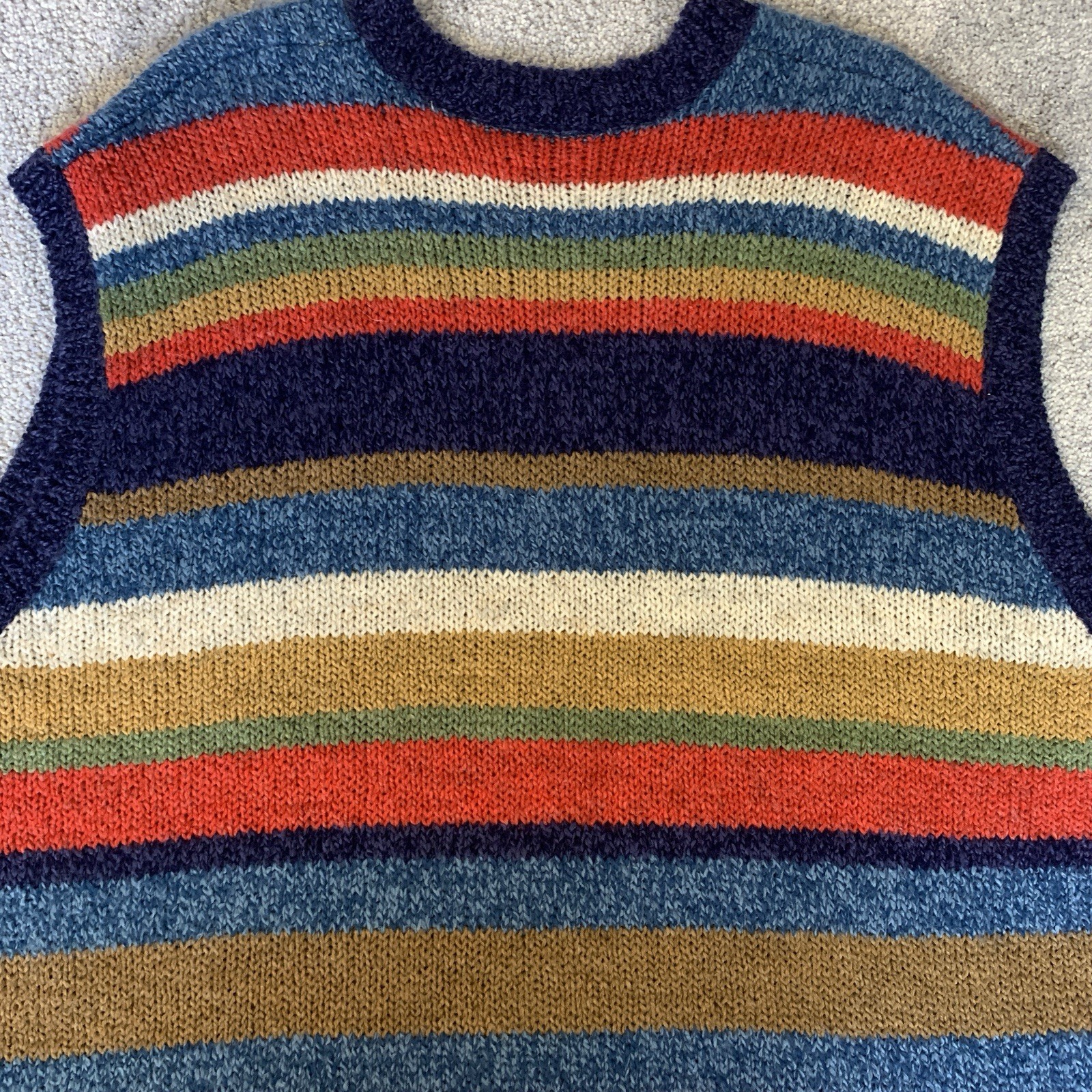 VTG 80s Capistrano Jeans Colorful Striped Sweater Vest Women’s XL Taiwan R.O.C