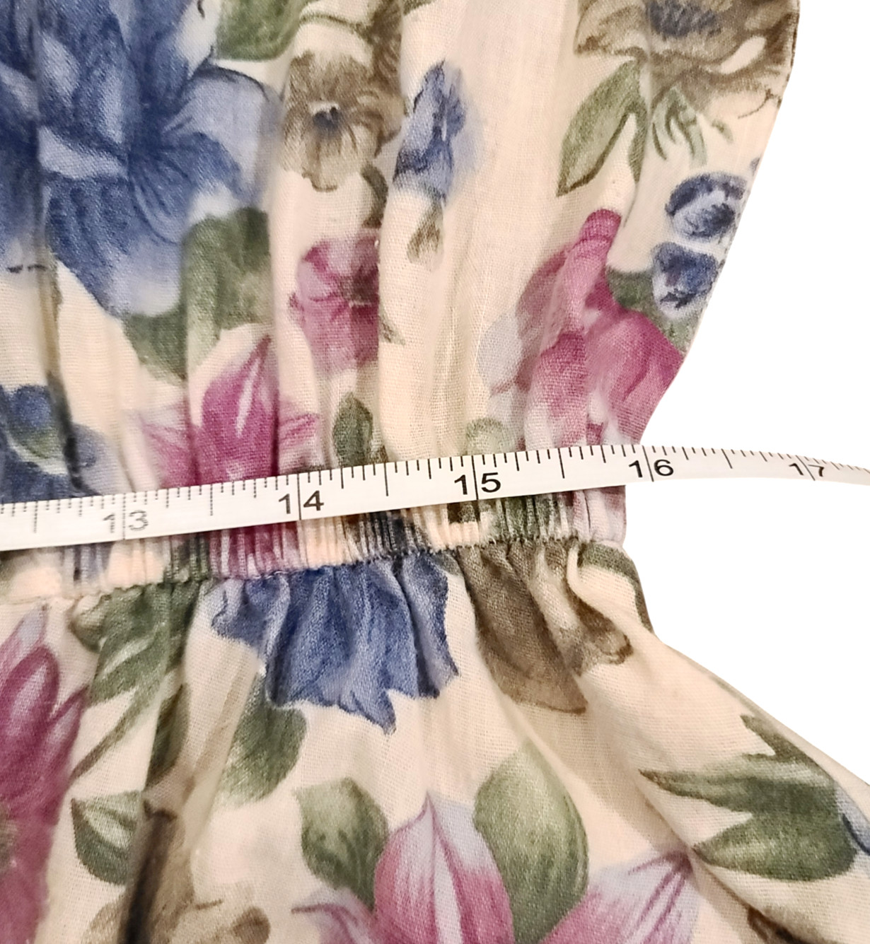Vintage Floral Midi Button Up Collared Belted Shirt Dress 80s 90s Handmade