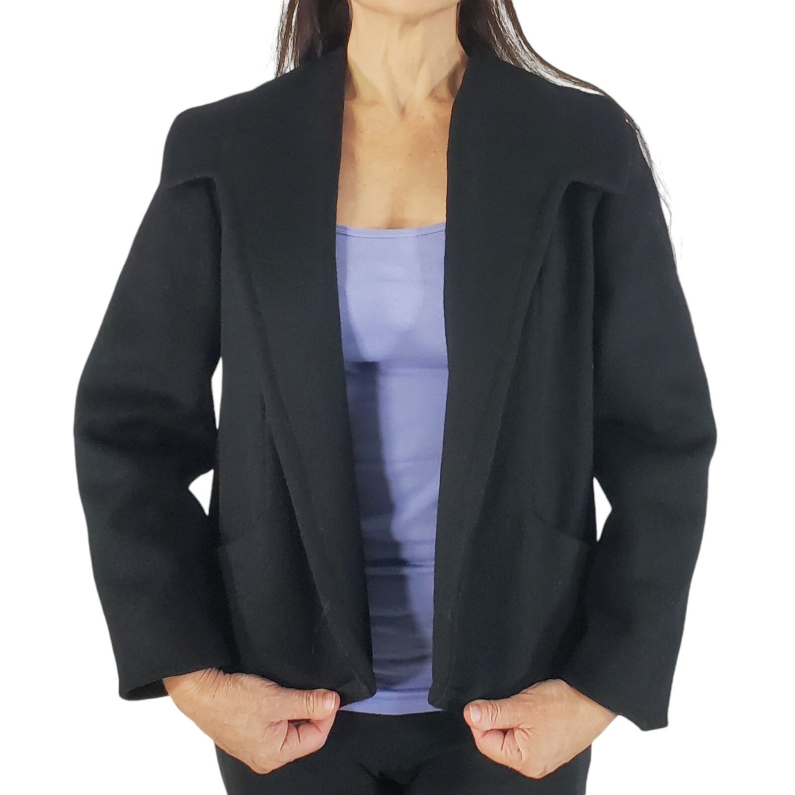 Vintage 50s Plush Black Swing Jacket – med, lg