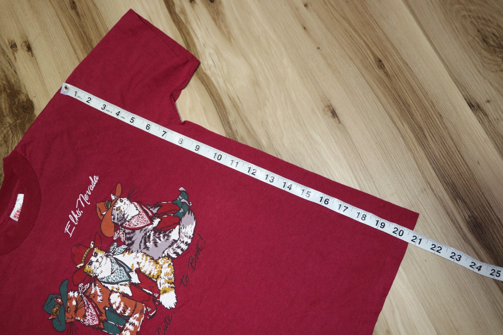 Vtg 1992 Cowboy Cats Elko Nevada T Shirt Youth L 14-16 Hanes Single Stitch Red