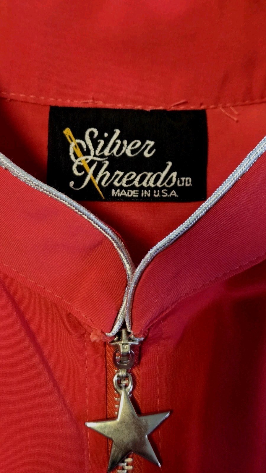 Vintage 80s Silver Threads Star Tracksuit Set USA Deep Rose Red Jacket Pants M/L