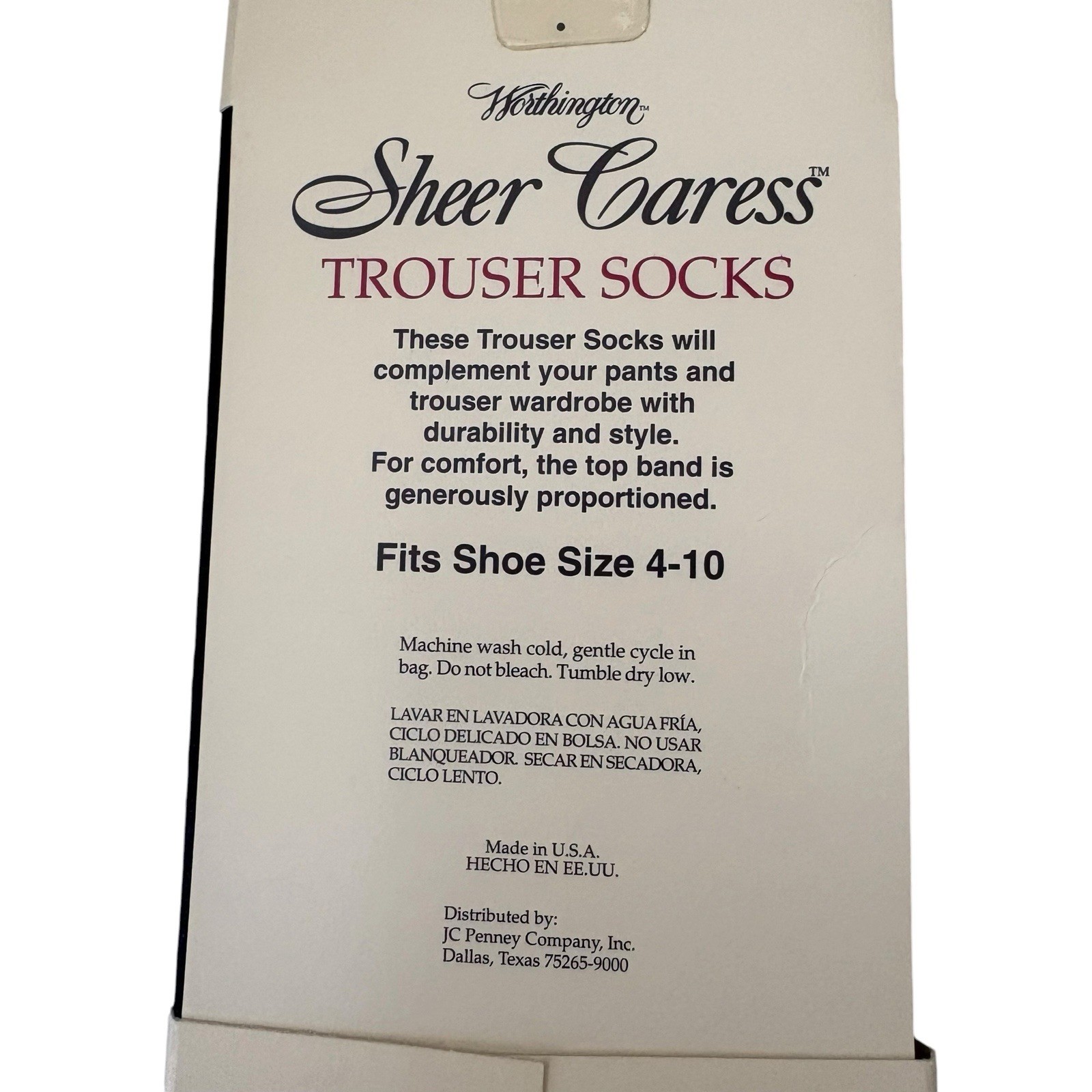 Vintage Womens Sheer Caress Navy Blue Trouser Socks Shoe Sz 4-10 Worthington USA