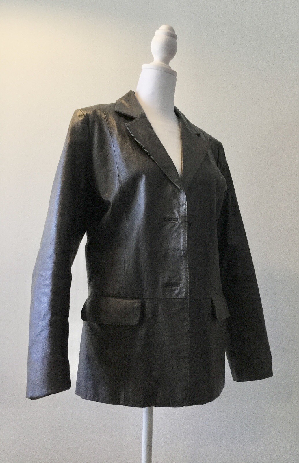 Vintage Chadwicks Leather Blazer Sz 8 Casual Plum Deep Purple 90’s (073R)