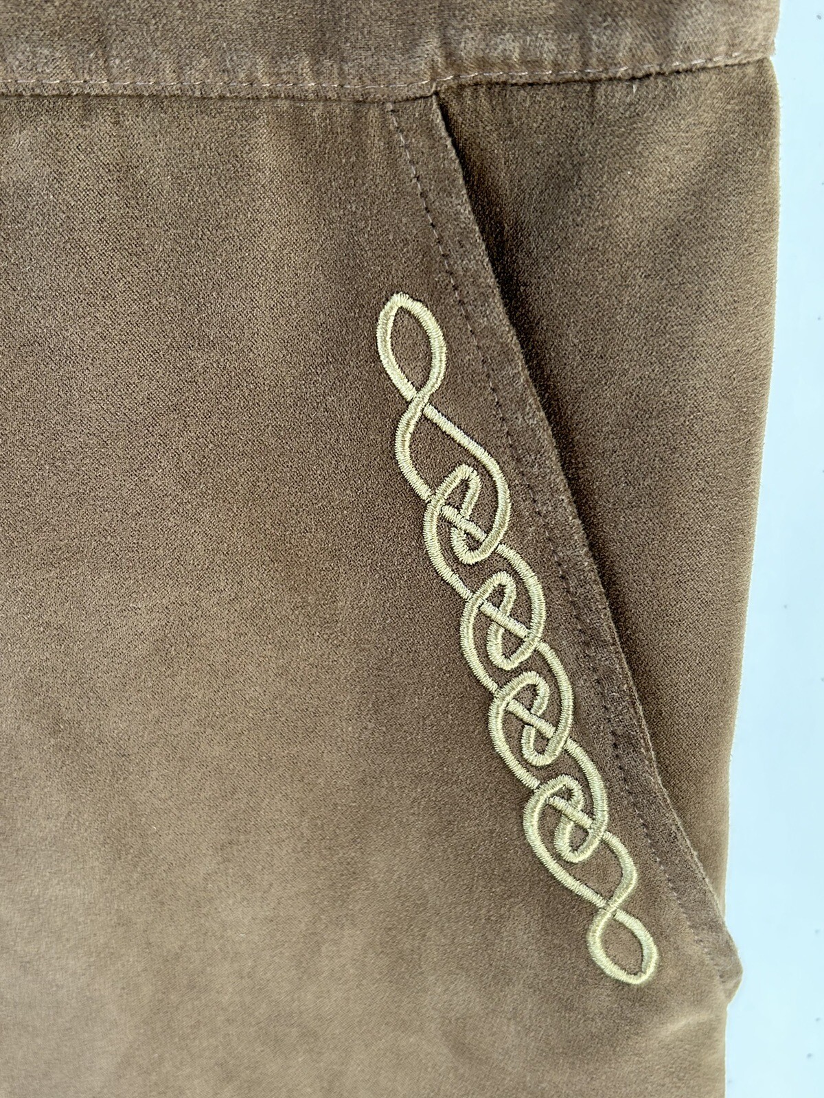 Vintage PEACOCK Embroidered Unique Handmade Bib Overall Boho Pants XS 28” Inseam