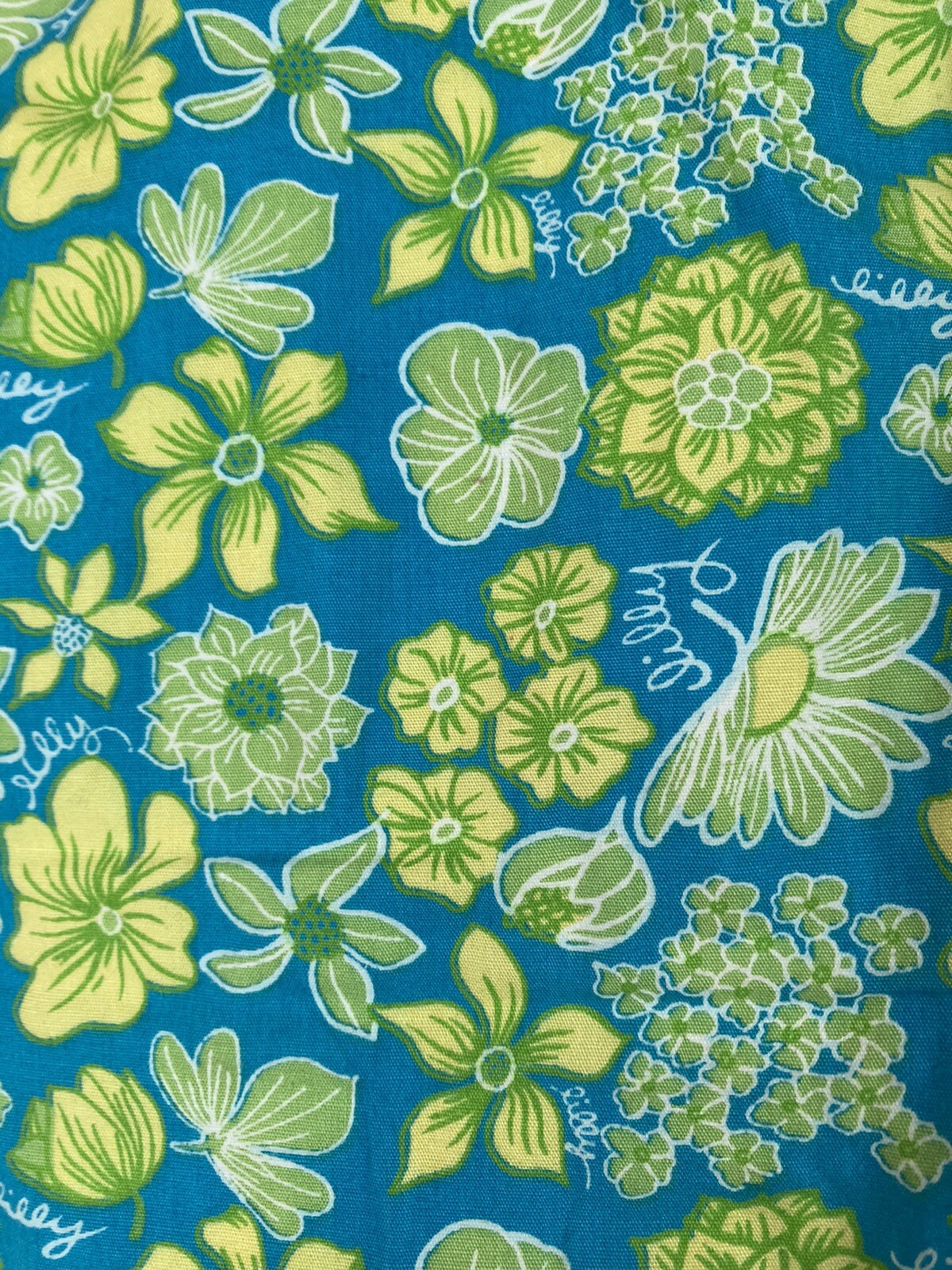 LILLY PULITZER LIME GREEN & AQUA FLORAL SLEEVELESS SUN DRESS – SZ 2