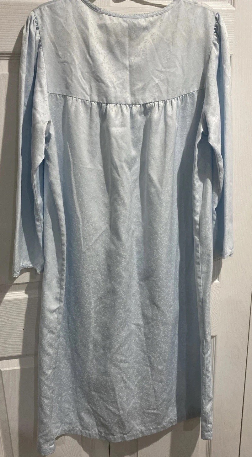 Go Softly Light Blue Long Nightgown with Embroidery And Lace Detail Size XL