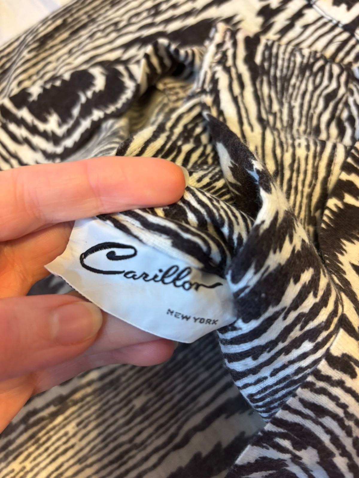 Vintage Carillon Graphic Animal Print Dress / Coat – 90s black and white zebra