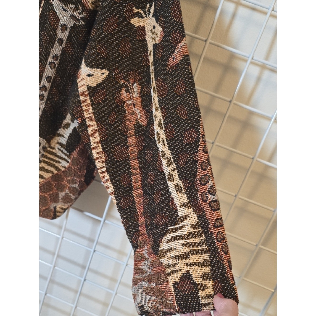 Painted Pony Vintage Giraffe Tapestry Women’s Jacket Brown Multi Size Large