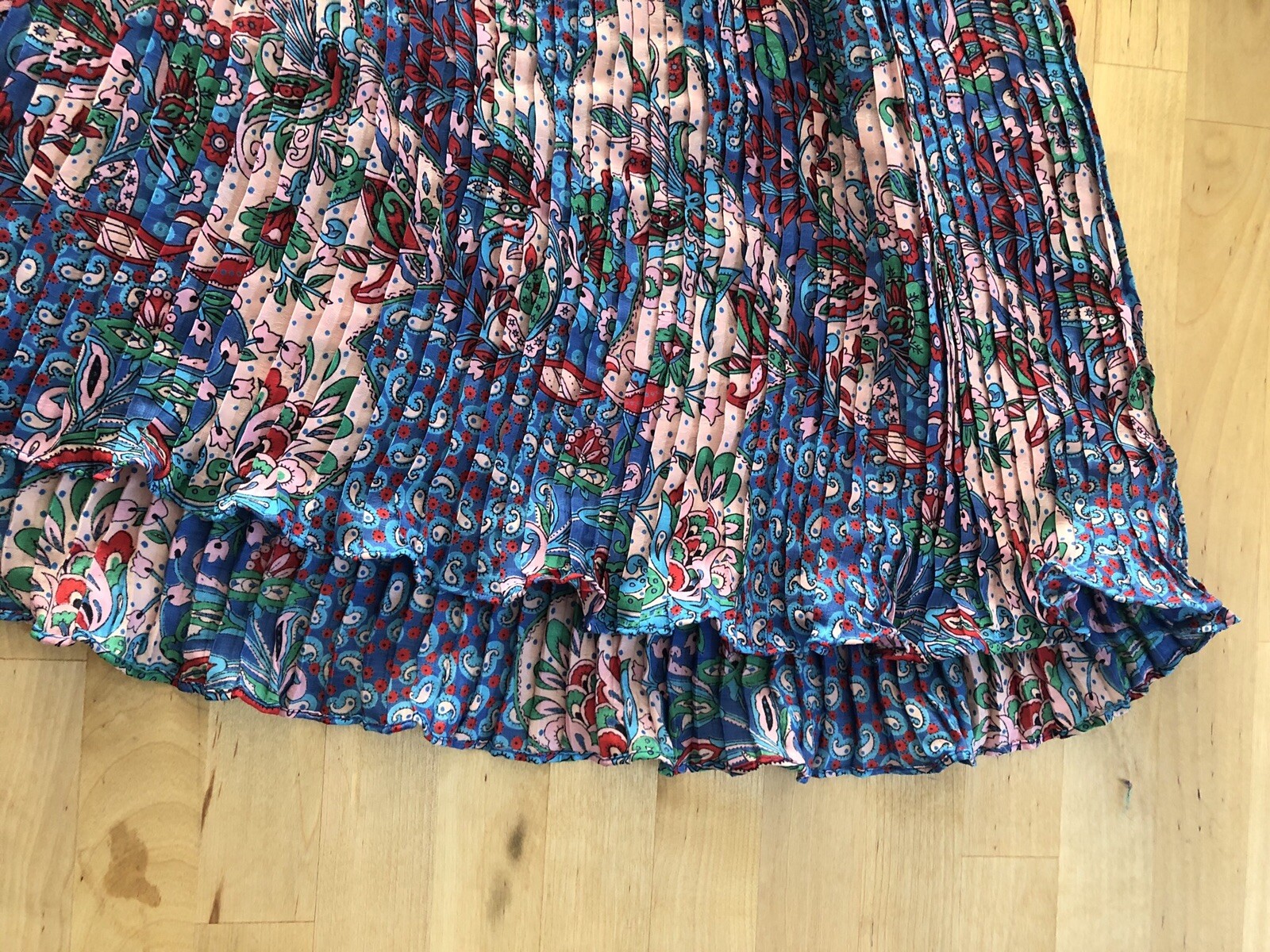 Vtg 80s DIANE FREIS Georgette Tunic Dress Paisley Puff Pleated Tent Trapeze XL