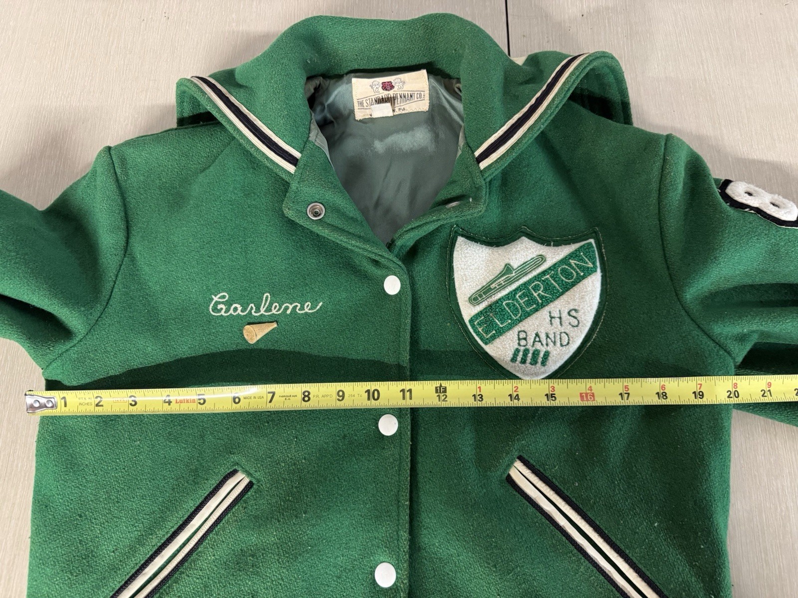 Vtg 1980s High School Cheerleader Majorette Wool Varsity Jacket Elderton PA