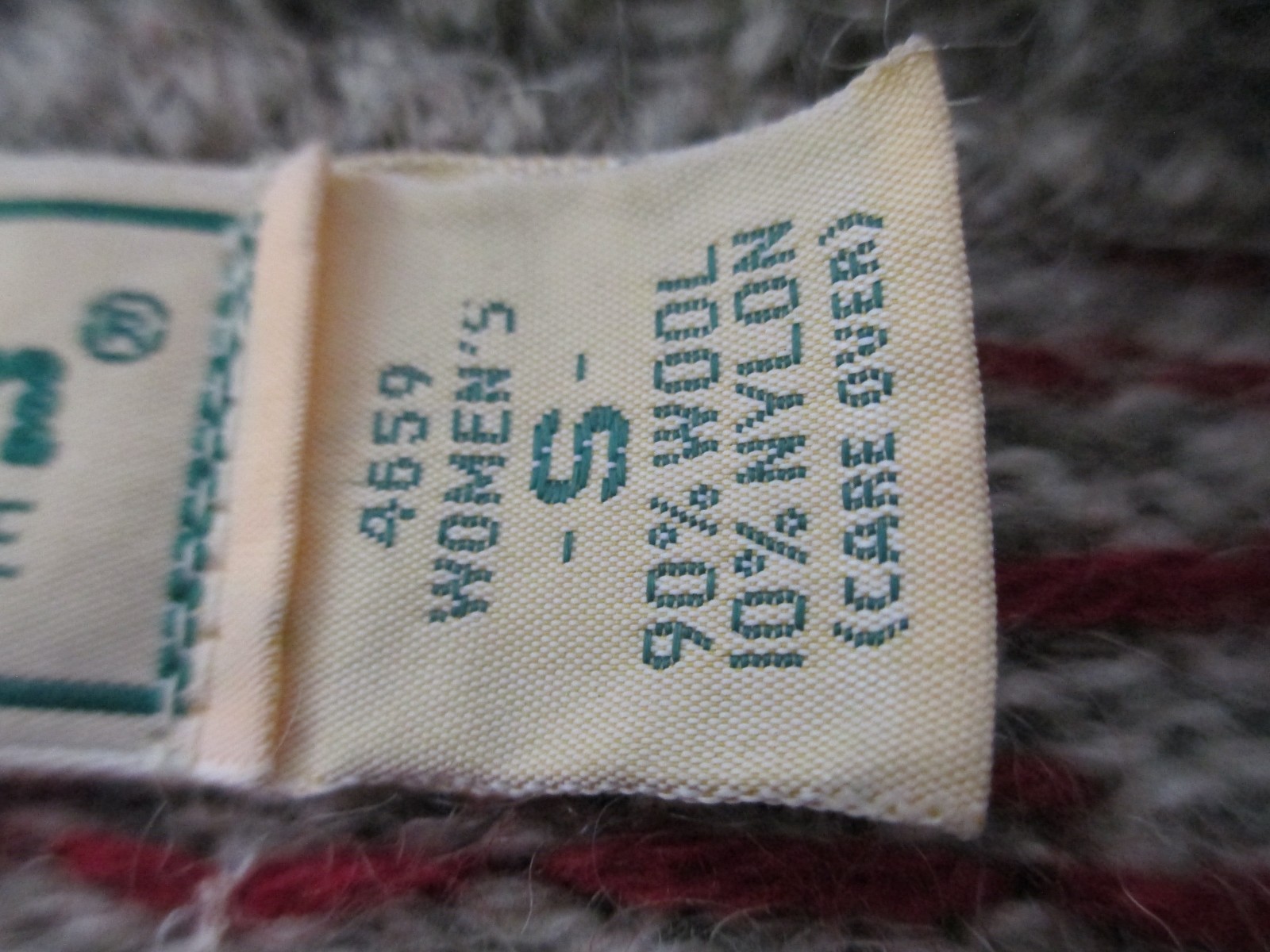 „VINTAGE” L.L. BEAN 🌸 XS / SMALL==BEIGE & RUST / WOOL BLEND / CARDIGAN SWEATER