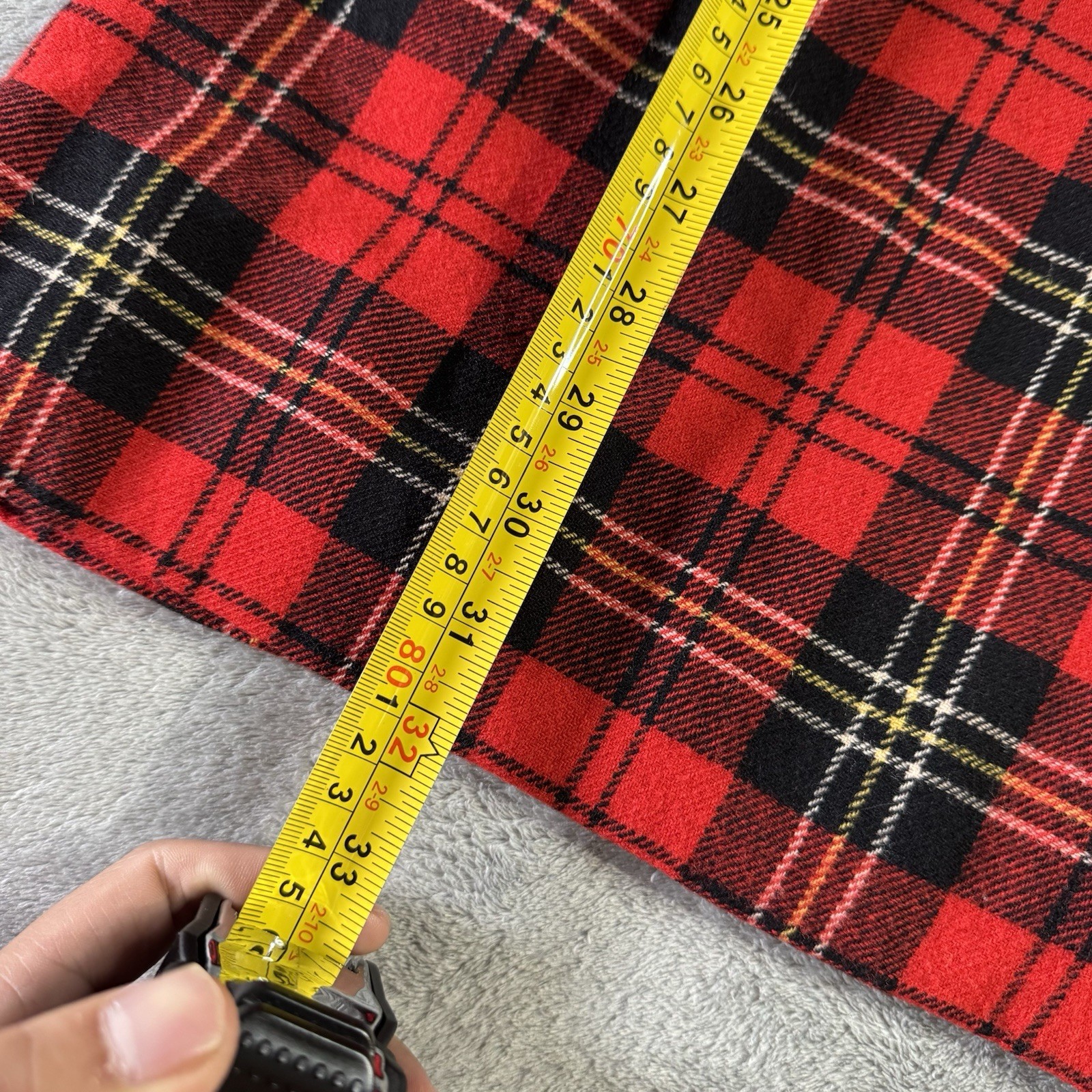 Vintage 60s Pendleton Virgin Wool Plaid Shift Dress Red Black Size 12 Retro Mod