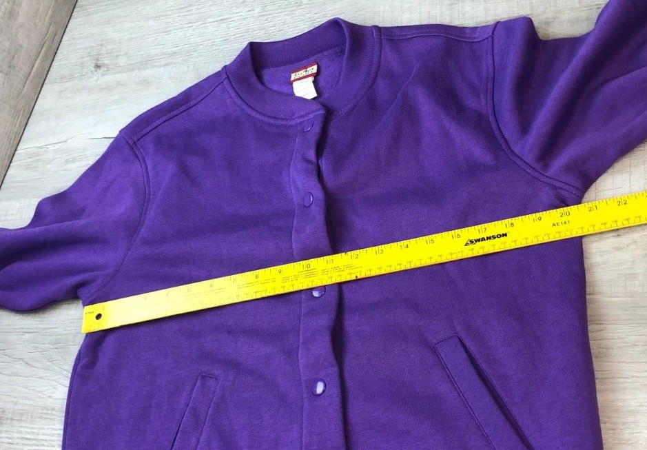 Vintage Tudor Court Button Up Sweatshirt Purple 80s Grandma Jacket Women’s PM