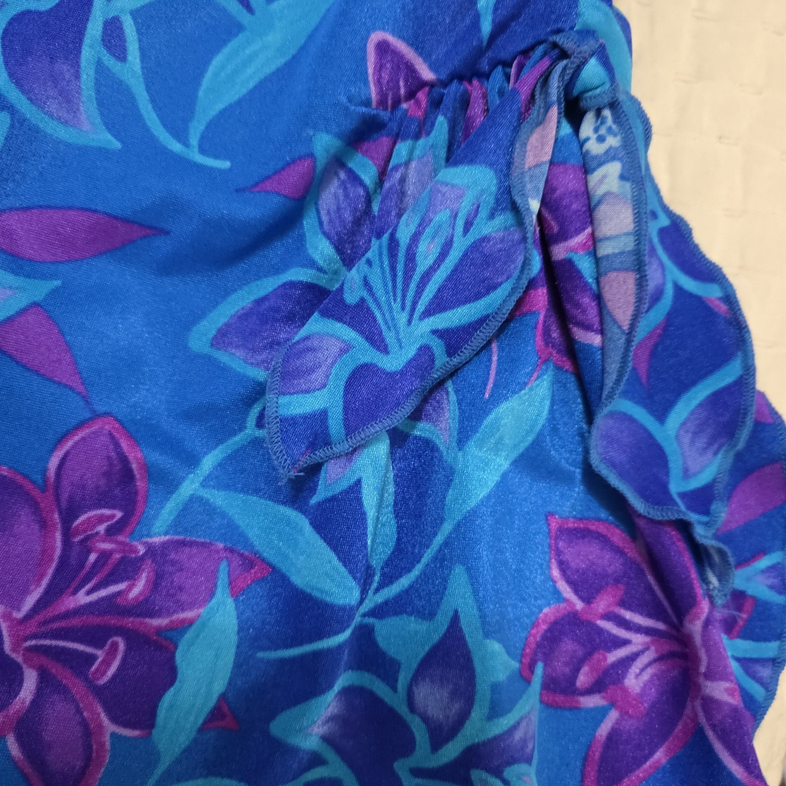 Maxine of Hollywood Womens Swimdress Swimsuit Blue Purple Sz 24W Vintage