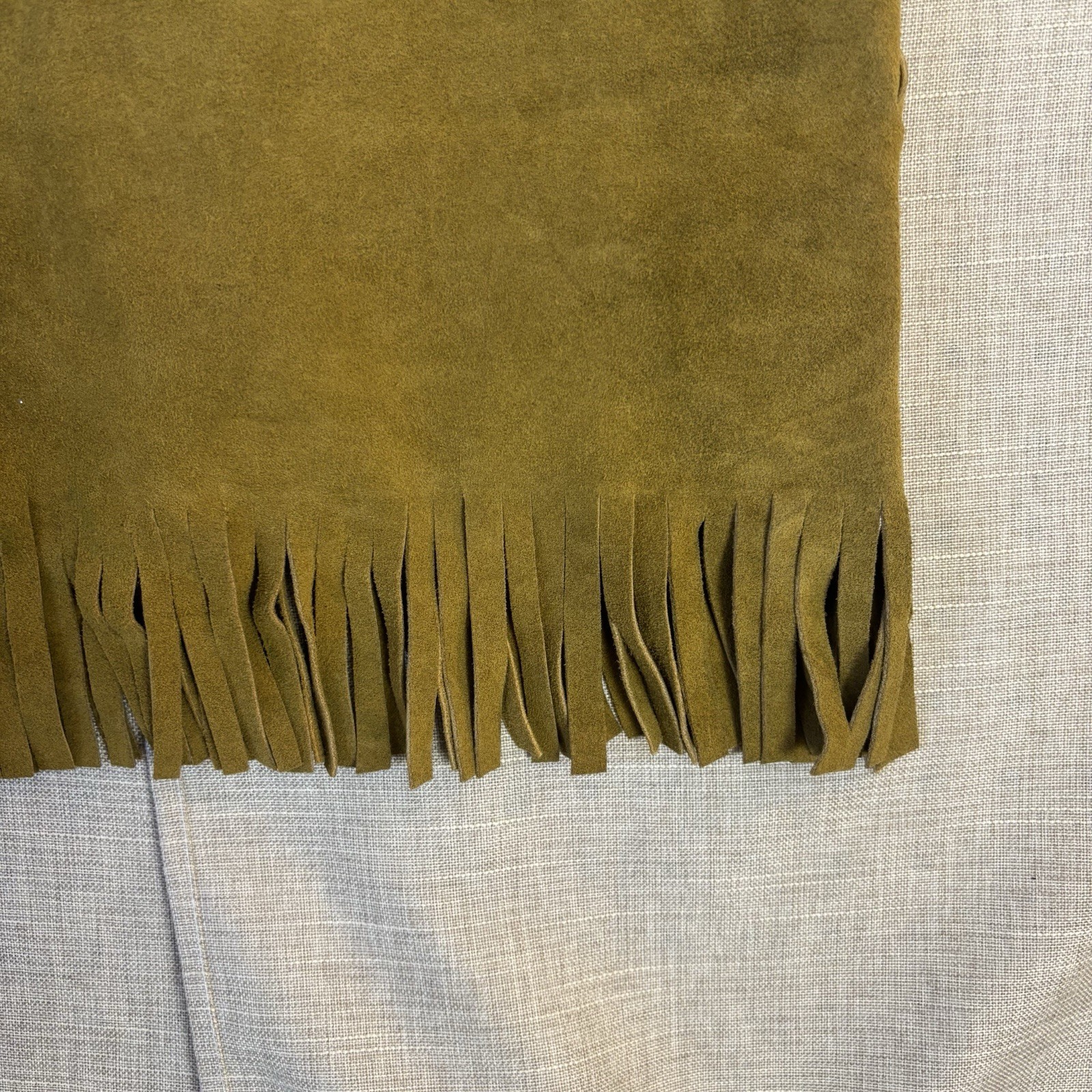 Vintage Gaitan Leather Fringe Vest Made Mexico Small/34 Western Boho Great Shape