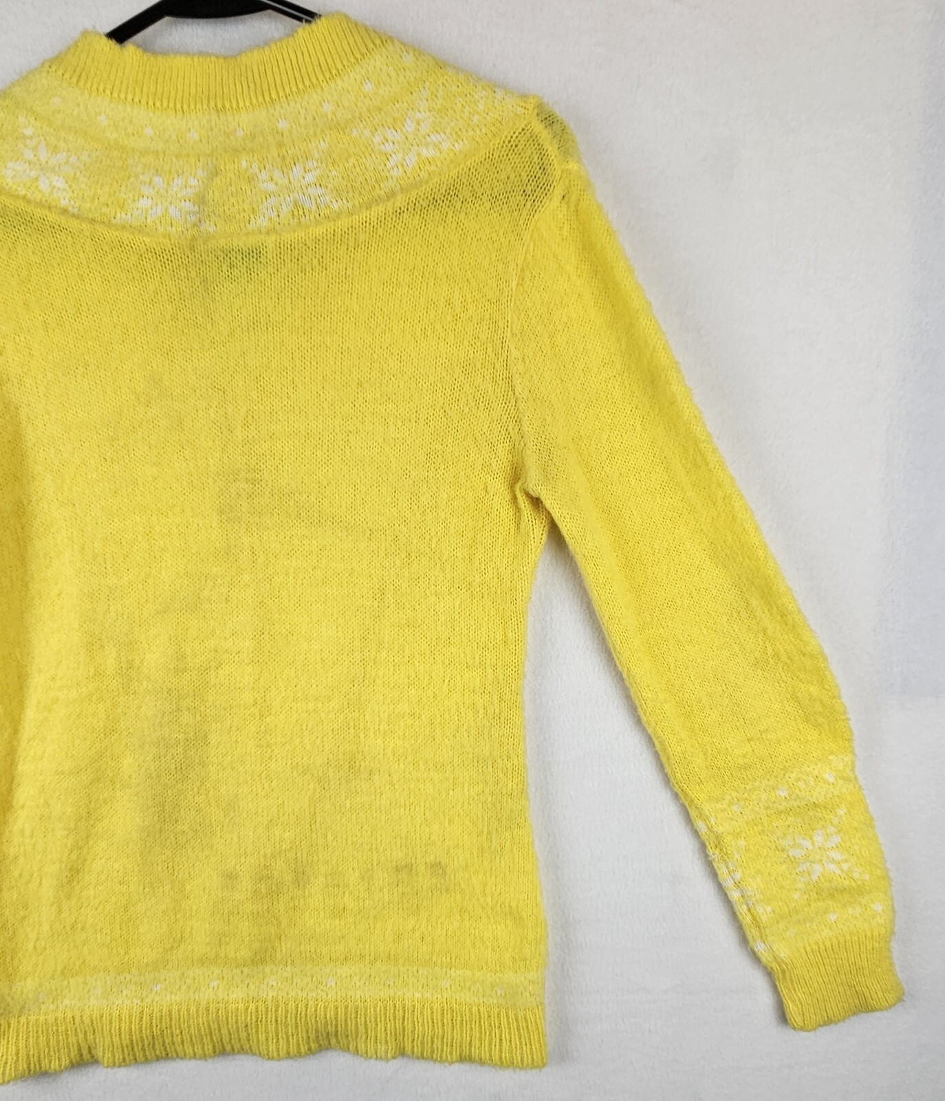 Vintage Sears JR Bazaar Pullover V Neck 70s Sweater Yellow Women’s Dims In PHOTO