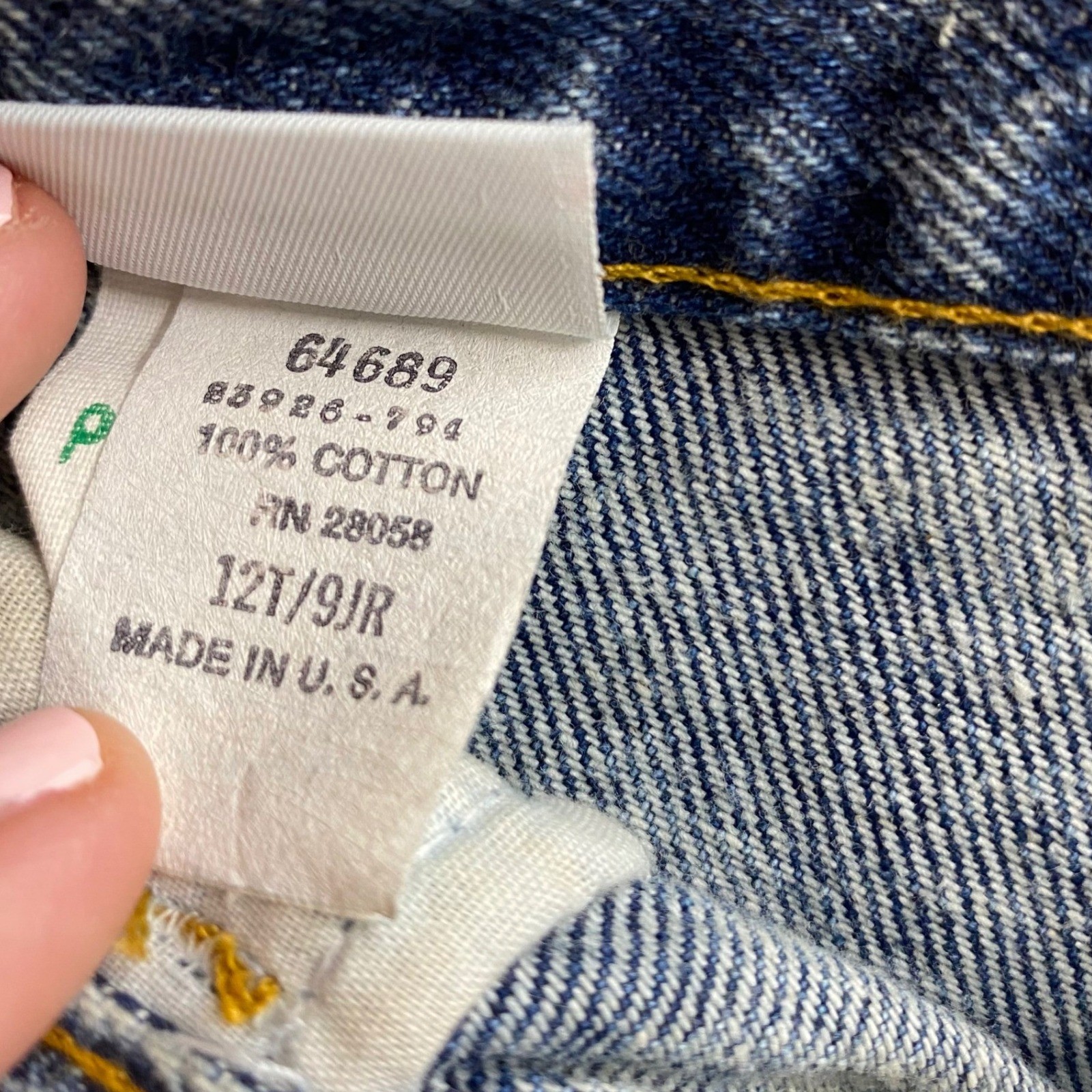 NWT Vintage Palmettos Acid Wash Cinch Back Jeans Paisley Inset USA 12T 9JR