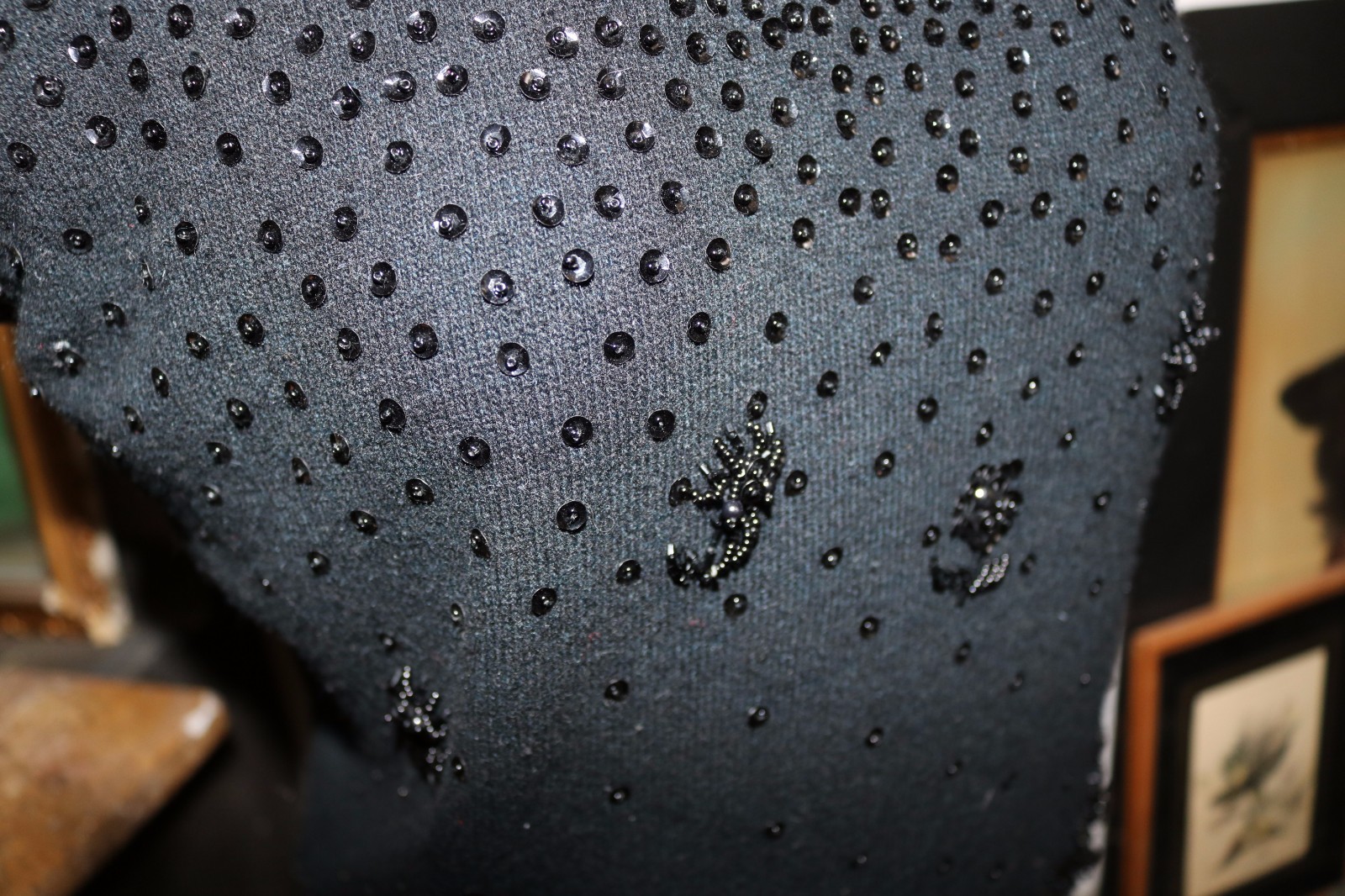 Pretty Black vintage beaded sequin sweater top