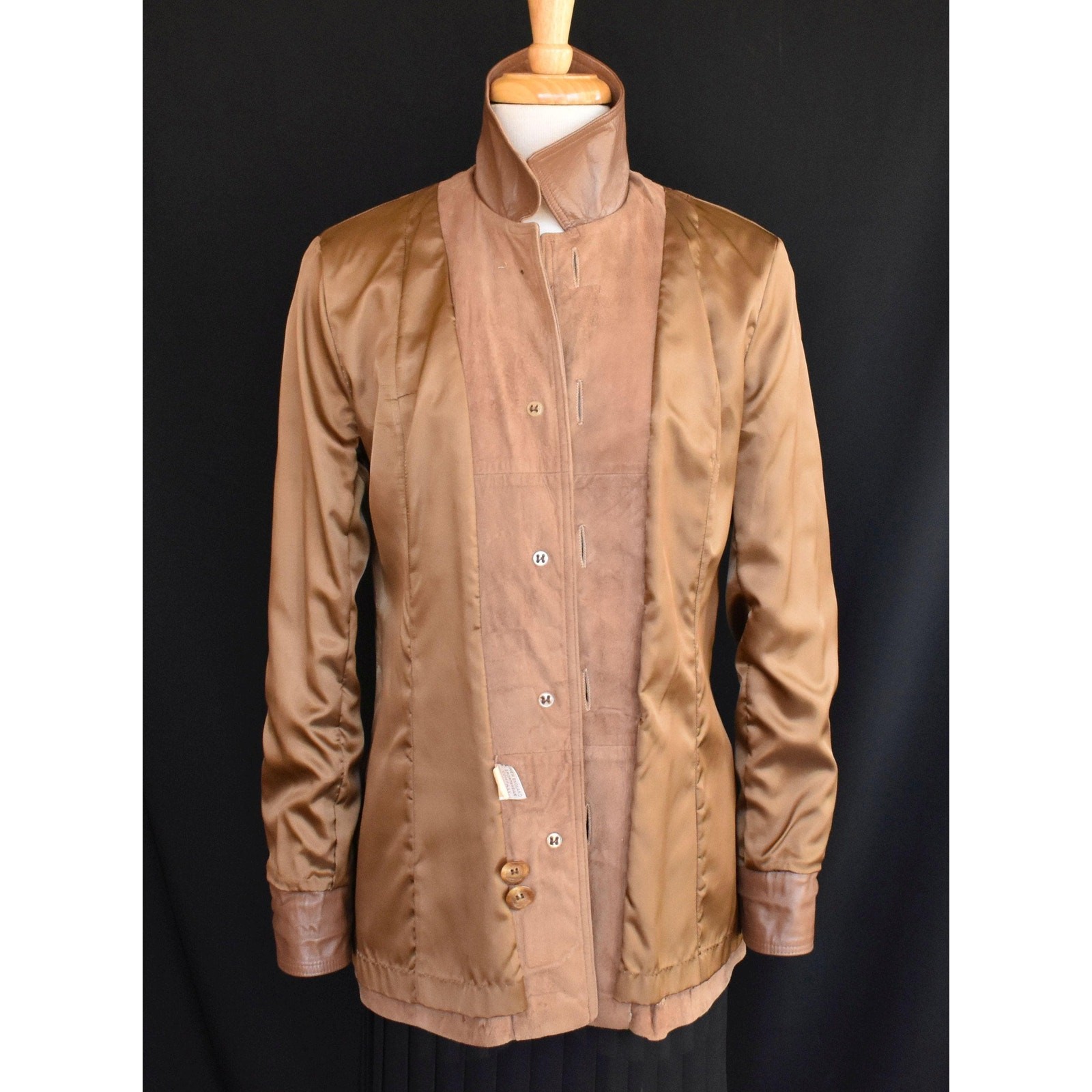 Vintage 70s New England Sports Wear Co Leather and Suede Jacket Coat, Sz S Small