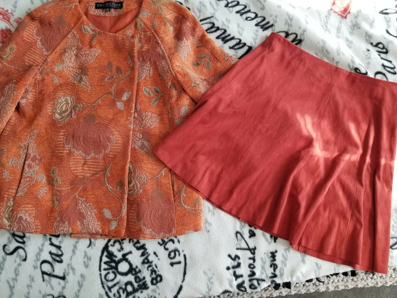 Harve’ Benard Women’s Vintage Orange Tapestry Blazer Jacket Size 4