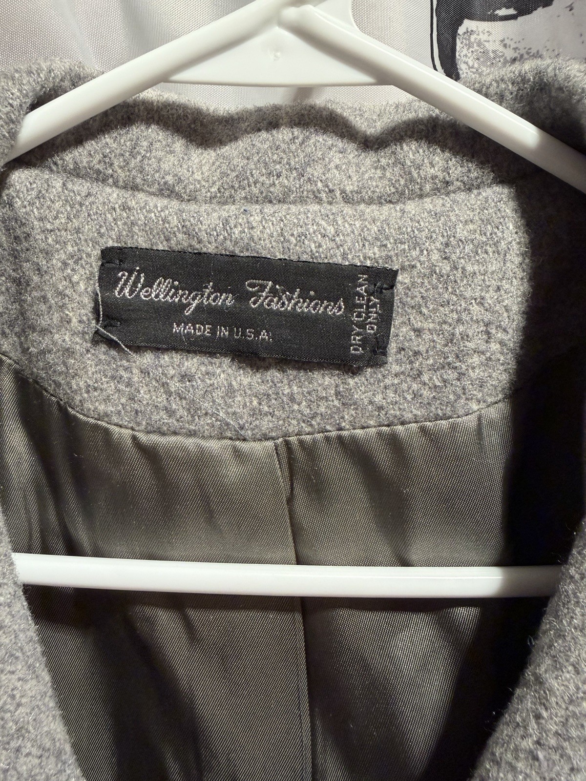 Vintage Wellington Fashions Women’s Wool Coat Gray Made in USA Overcoat