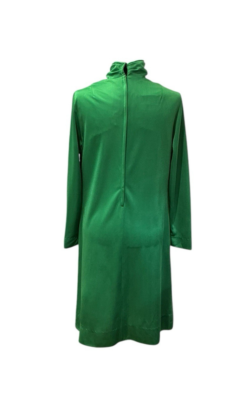 Vintage 1960s Lilli Diamond of California Emerald Green Draped Cowl Neck Dress