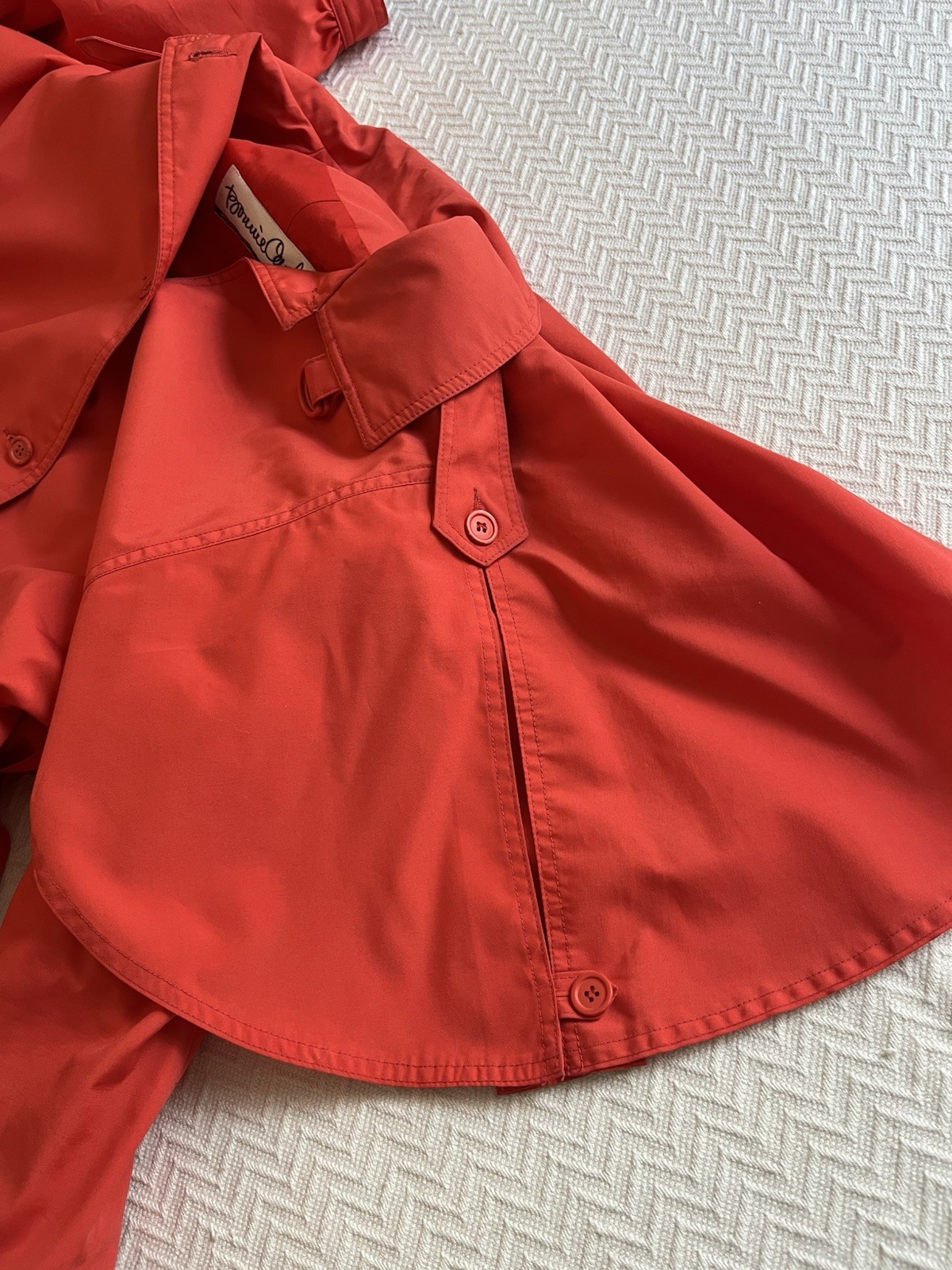 Bonnie Cashin Weatherwear Russ Taylor Vintage Union Made Orange Trench Size 8