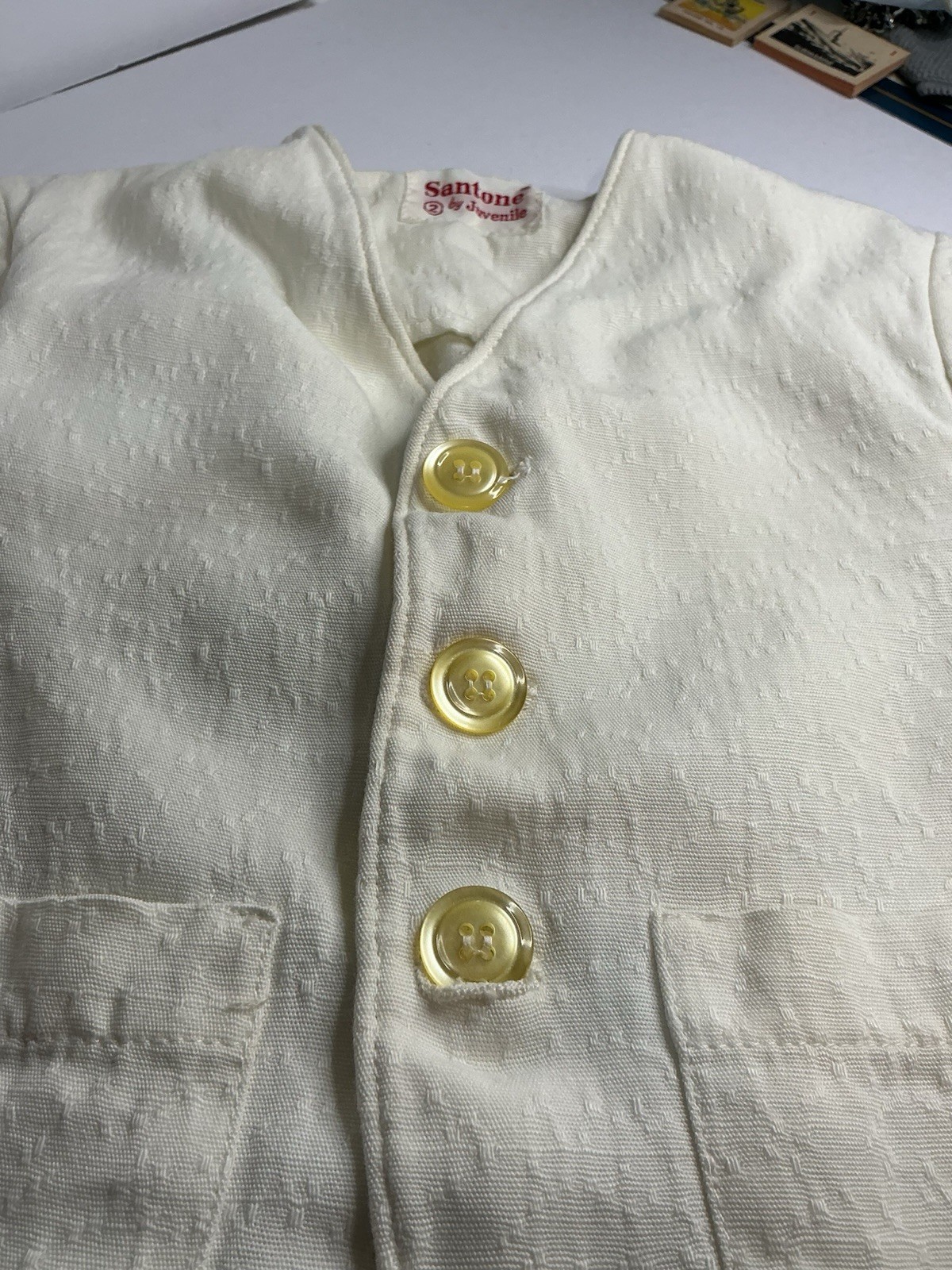 Vintage 1950s Santone romper, sailboat knit, and classic cardigans