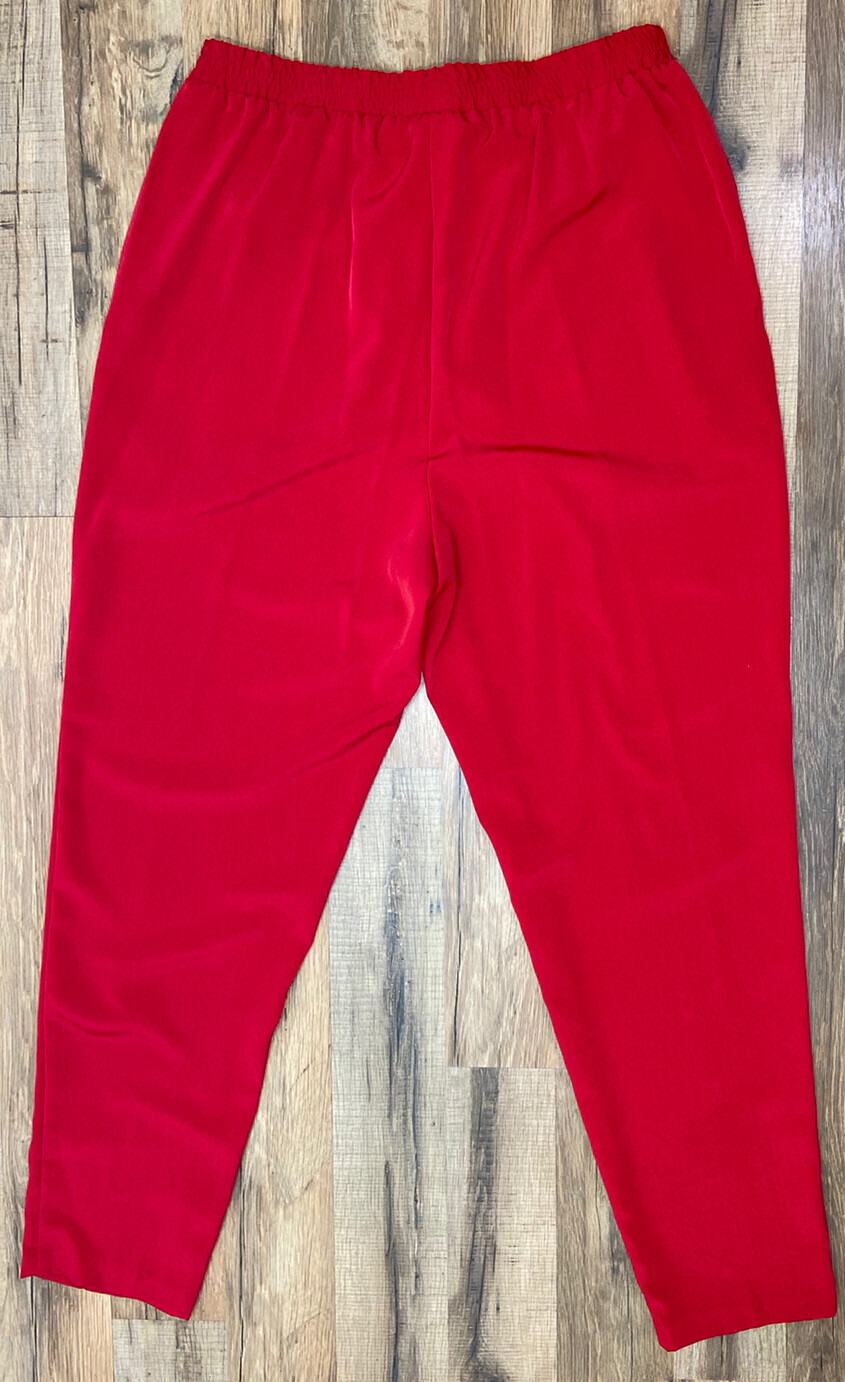 Vintage Stephanie Thomas Red Pants & Long Button Down Top Set NWT Size 10