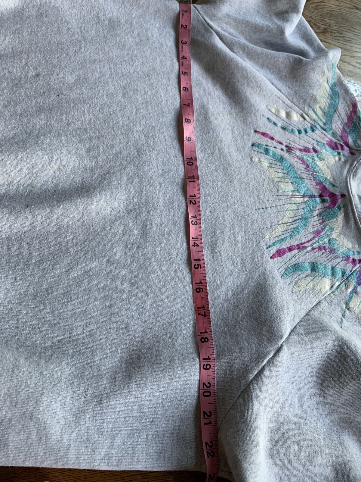 Vintage Fruit Of The Loom Sweatshirt XL Embellished Feathery Paint Splash 80s**