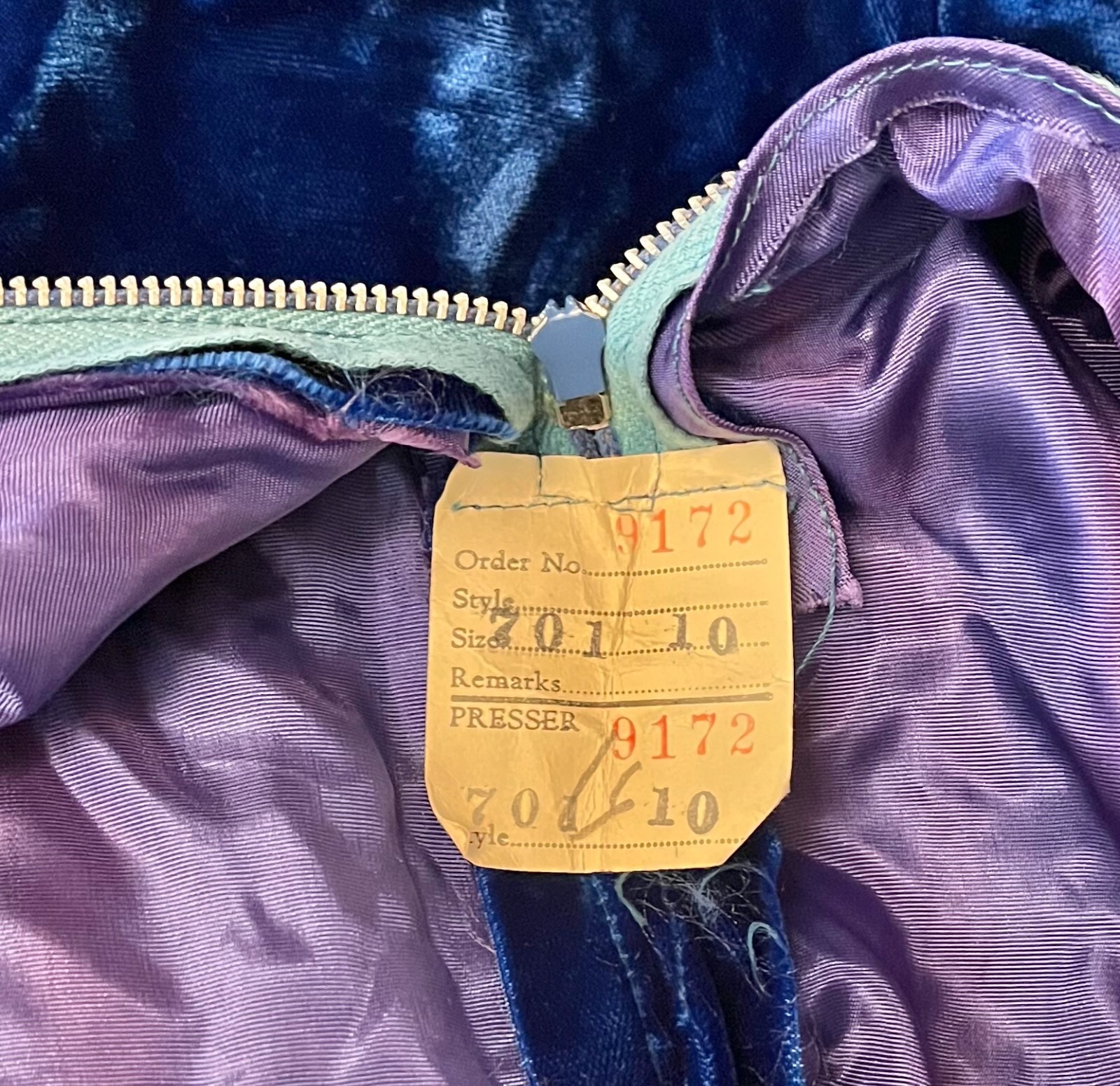 Luscious 1950s Royal Blue Shimmery Crushed Velvet Cocktail Frock, Small, Exc.