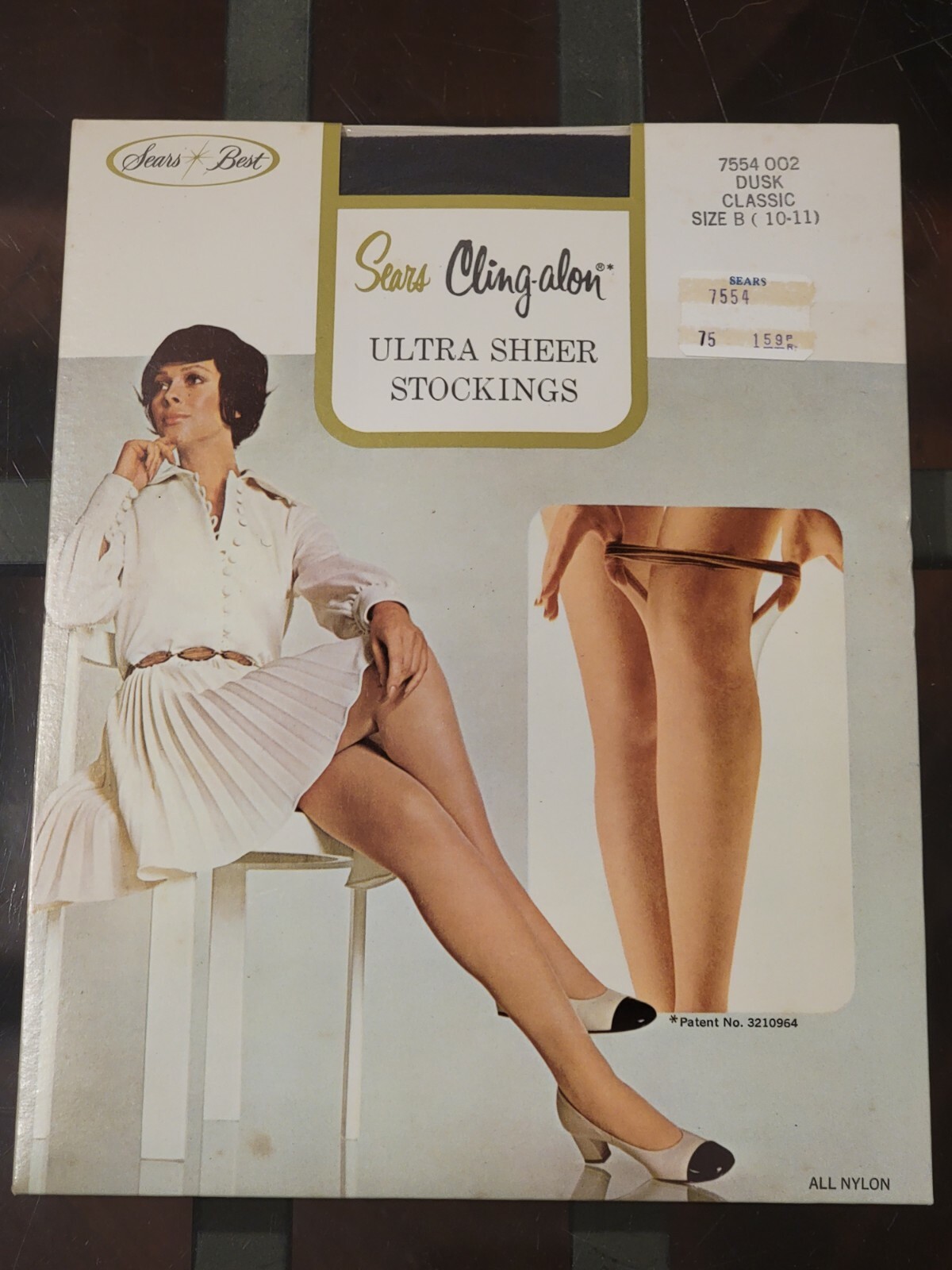 Sears Cling-Alon Ultra Sheer Stockings Dusk Classic Size B B46