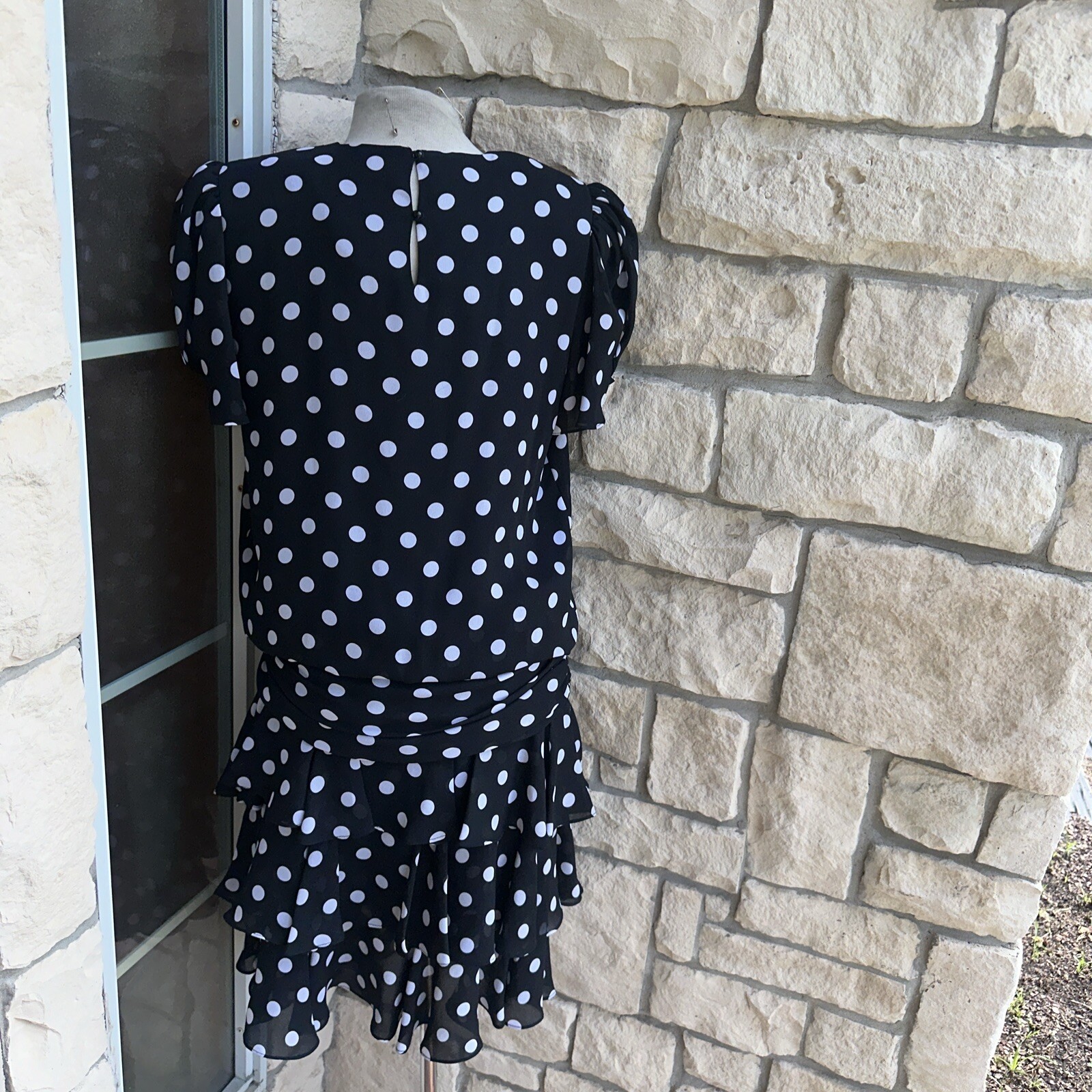 vintage liz roberts dress Polka-dot Size 6 Used Mary Ann Lamonte
