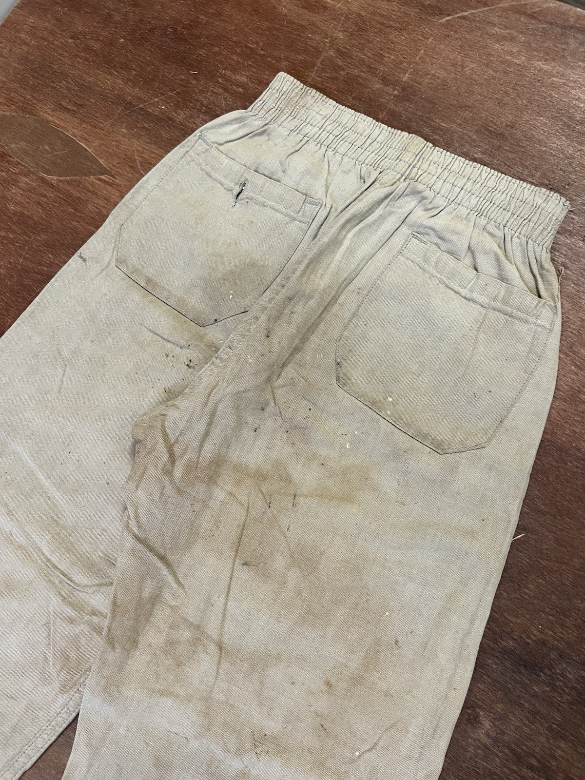 Vintage DRY ROT 40s 50s Wide Leg Cotton Canvas Distressed Pants (24”-26” Waist)